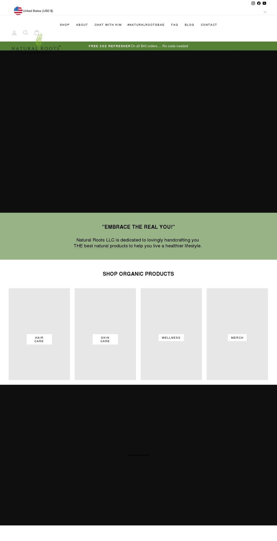 naturalrootsllc.com shopify website screenshot