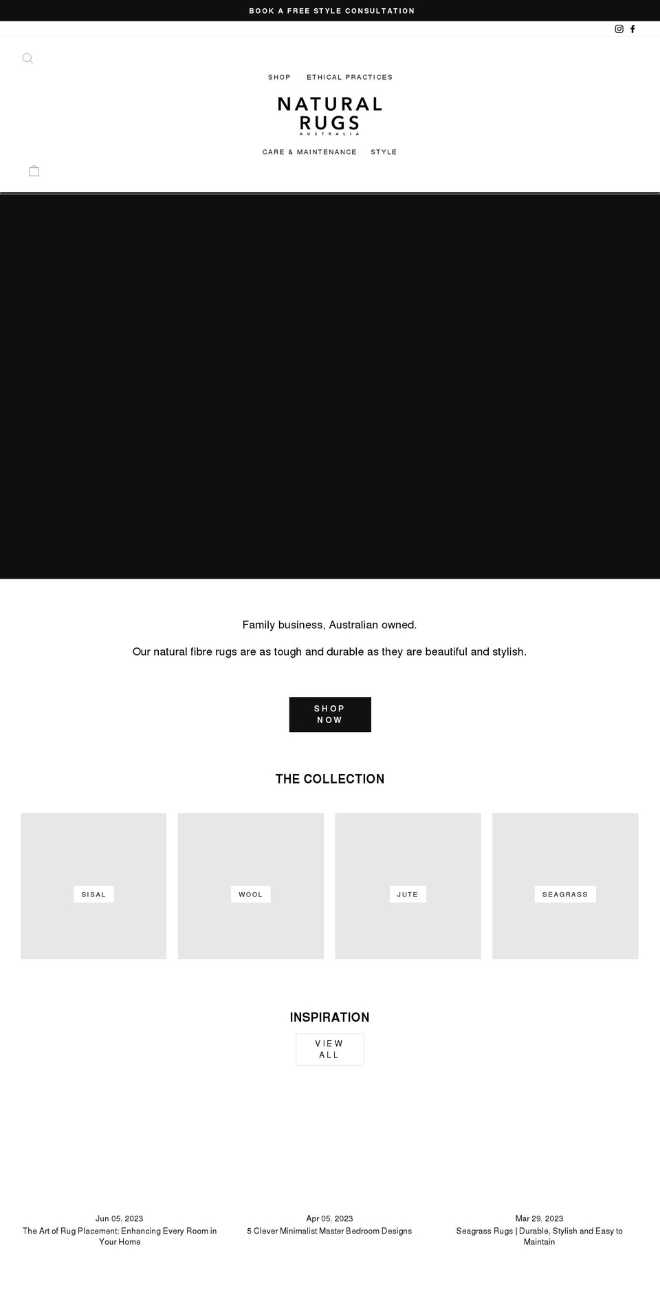 naturalrugs.com.au shopify website screenshot