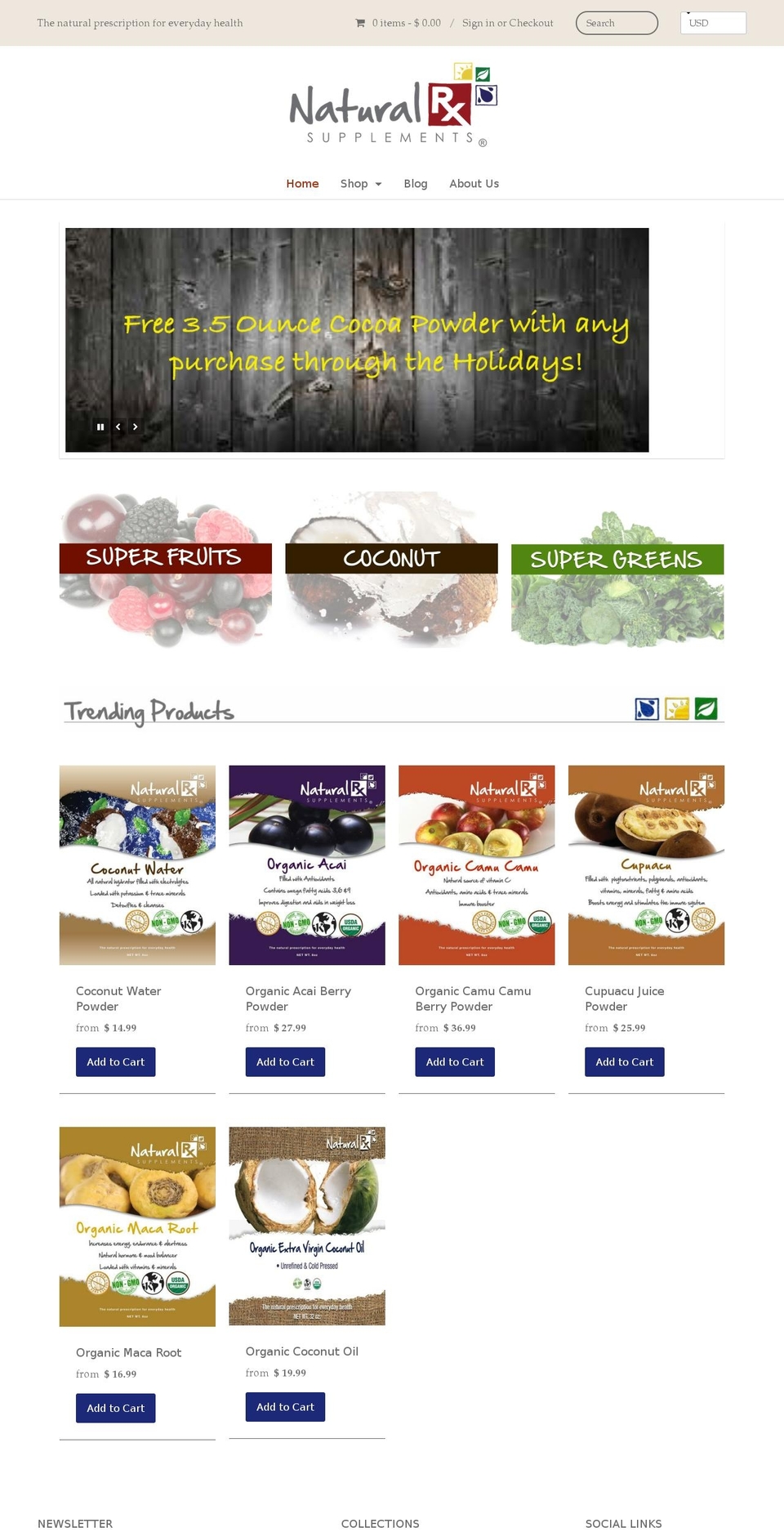 naturalrxsupplements.com shopify website screenshot