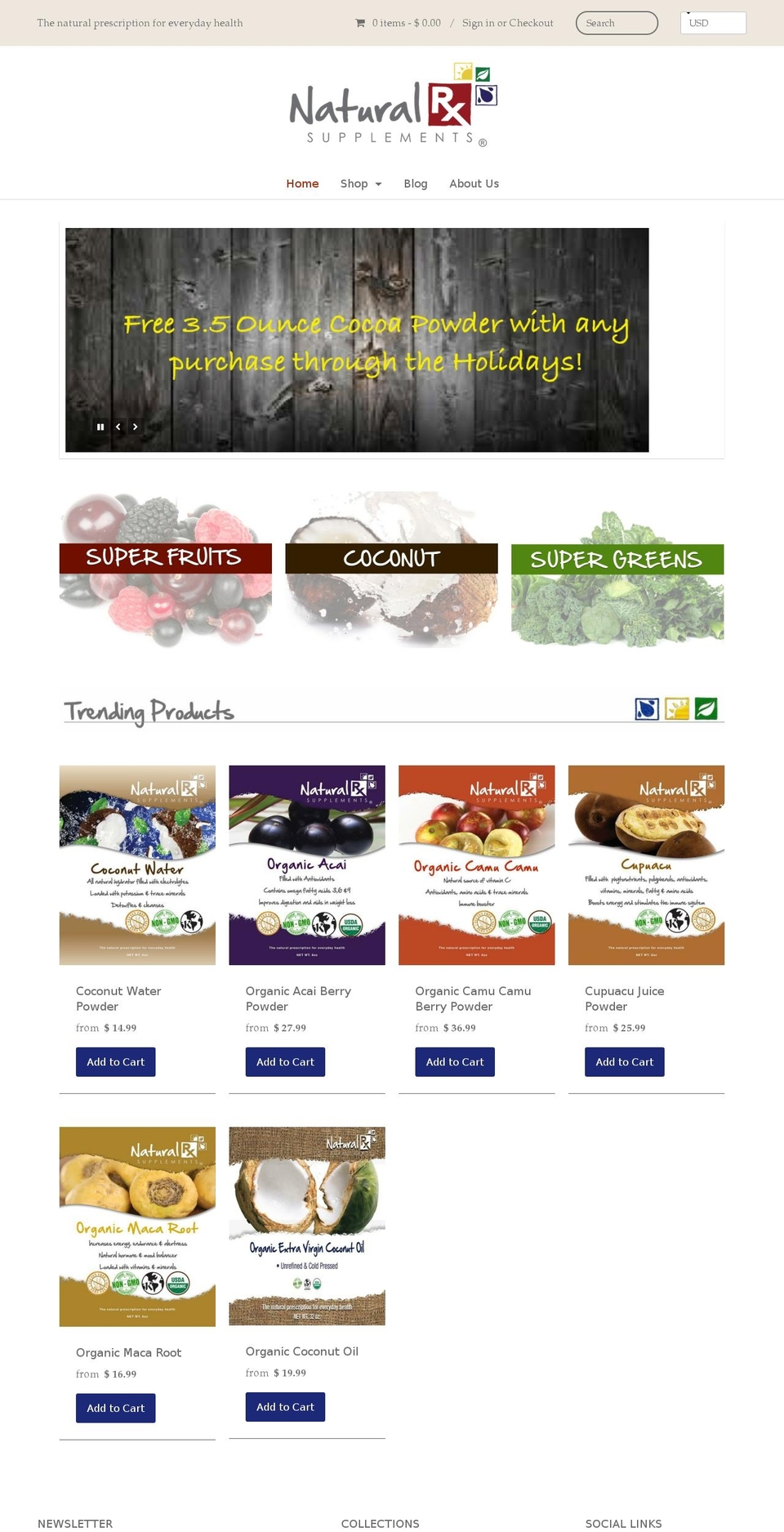 naturalrxsupplements.net shopify website screenshot