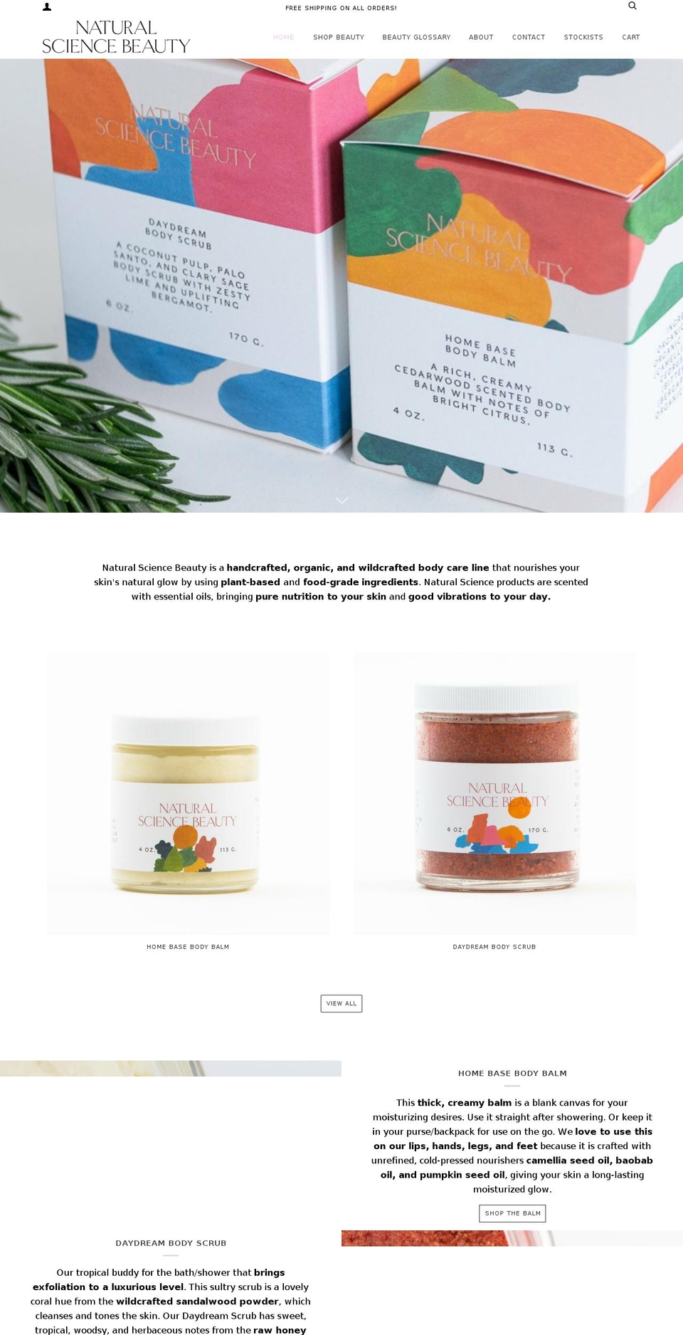 naturalsciencebeauty.com — Shopify storefront screenshot