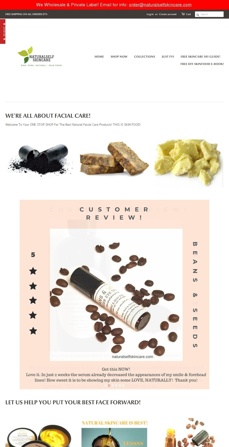 naturalselfskincare.com — Shopify storefront screenshot