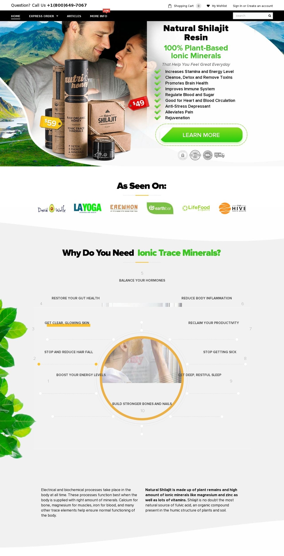 naturalshilajit.com shopify website screenshot