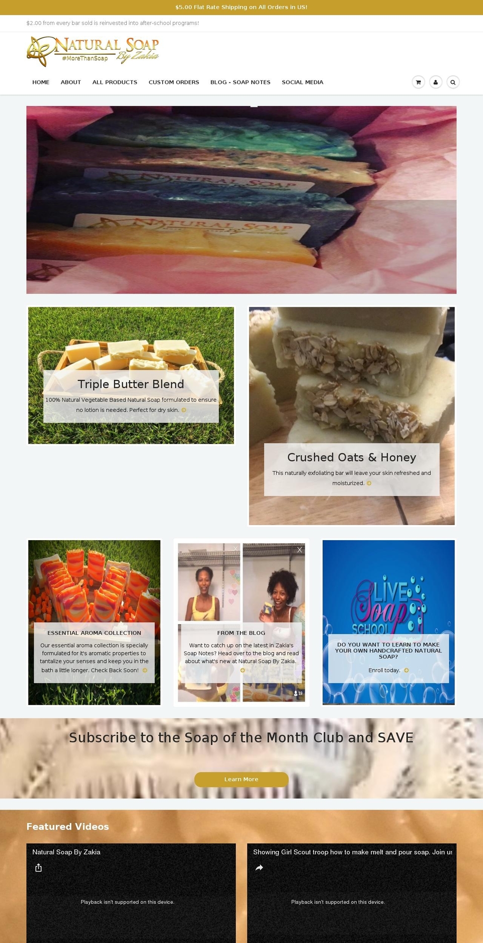 naturalsoapbyzakia.com shopify website screenshot