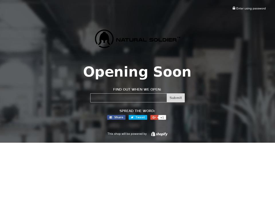 naturalsoldier.com shopify website screenshot