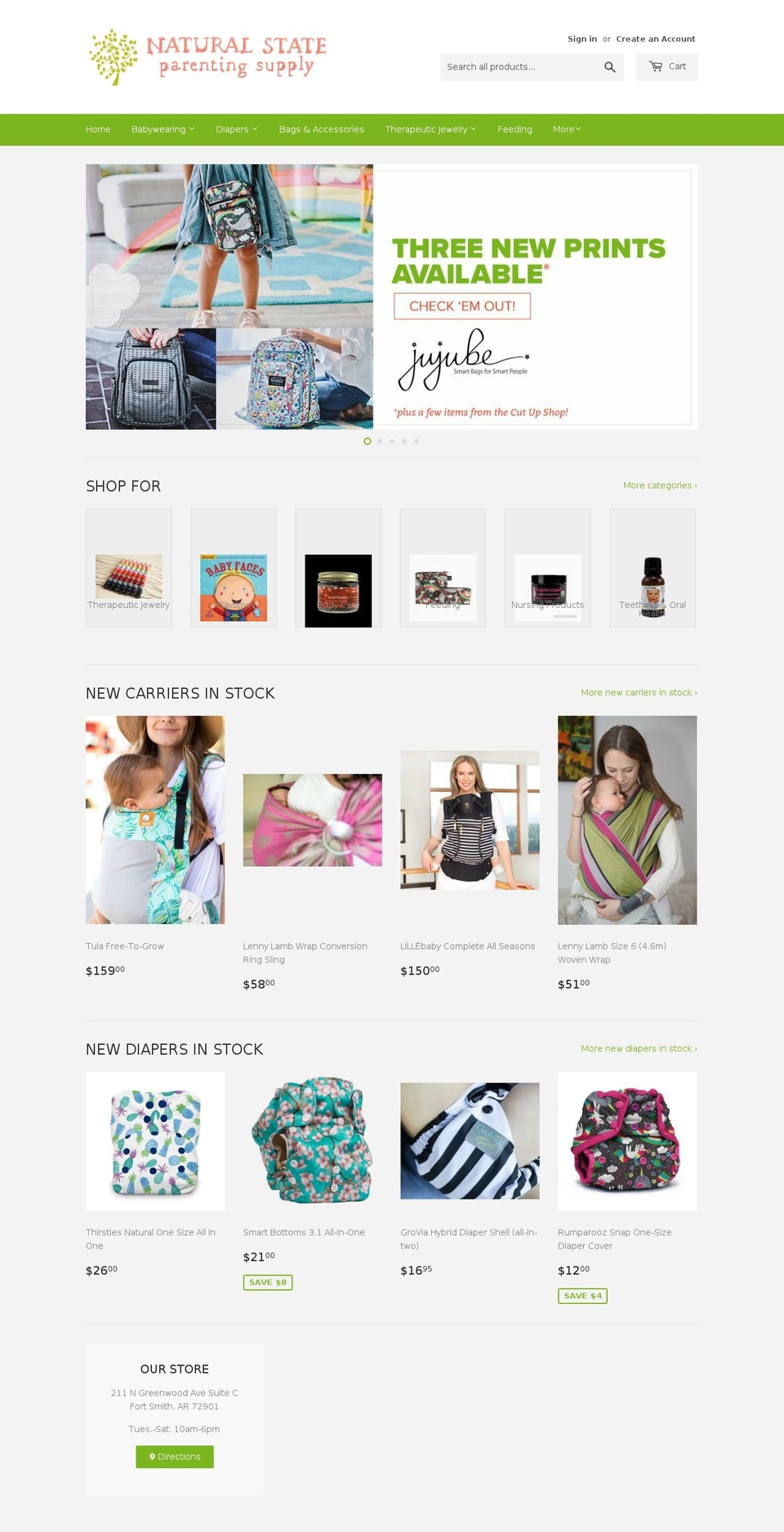 naturalstateparentingsupply.com shopify website screenshot