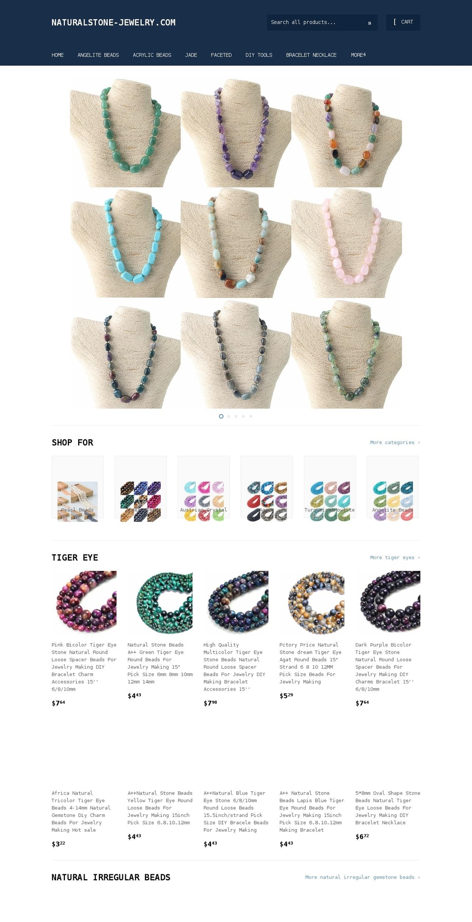 naturalstone-jewelry.com shopify website screenshot