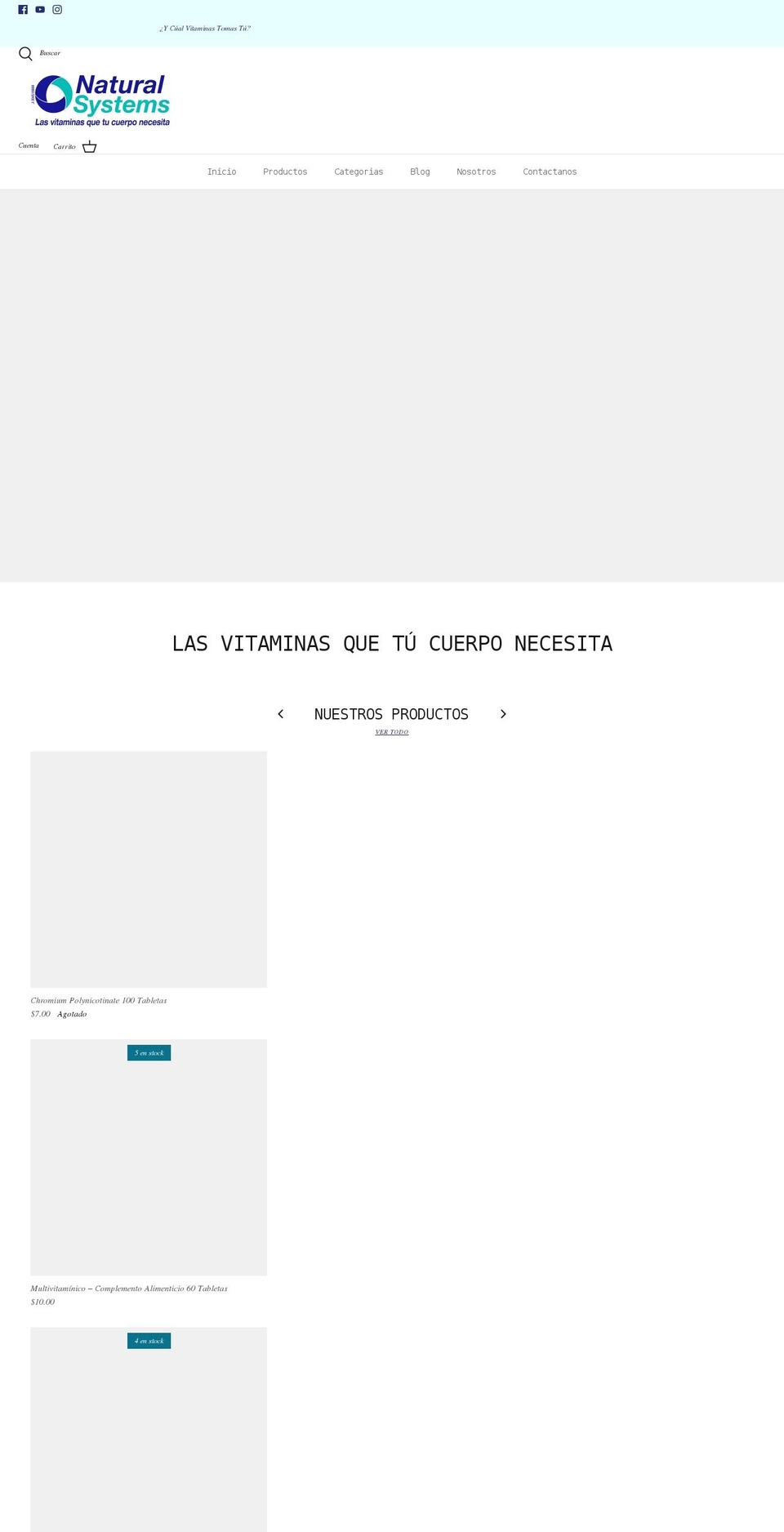 naturalsystemsvenezuela.com — Shopify storefront screenshot