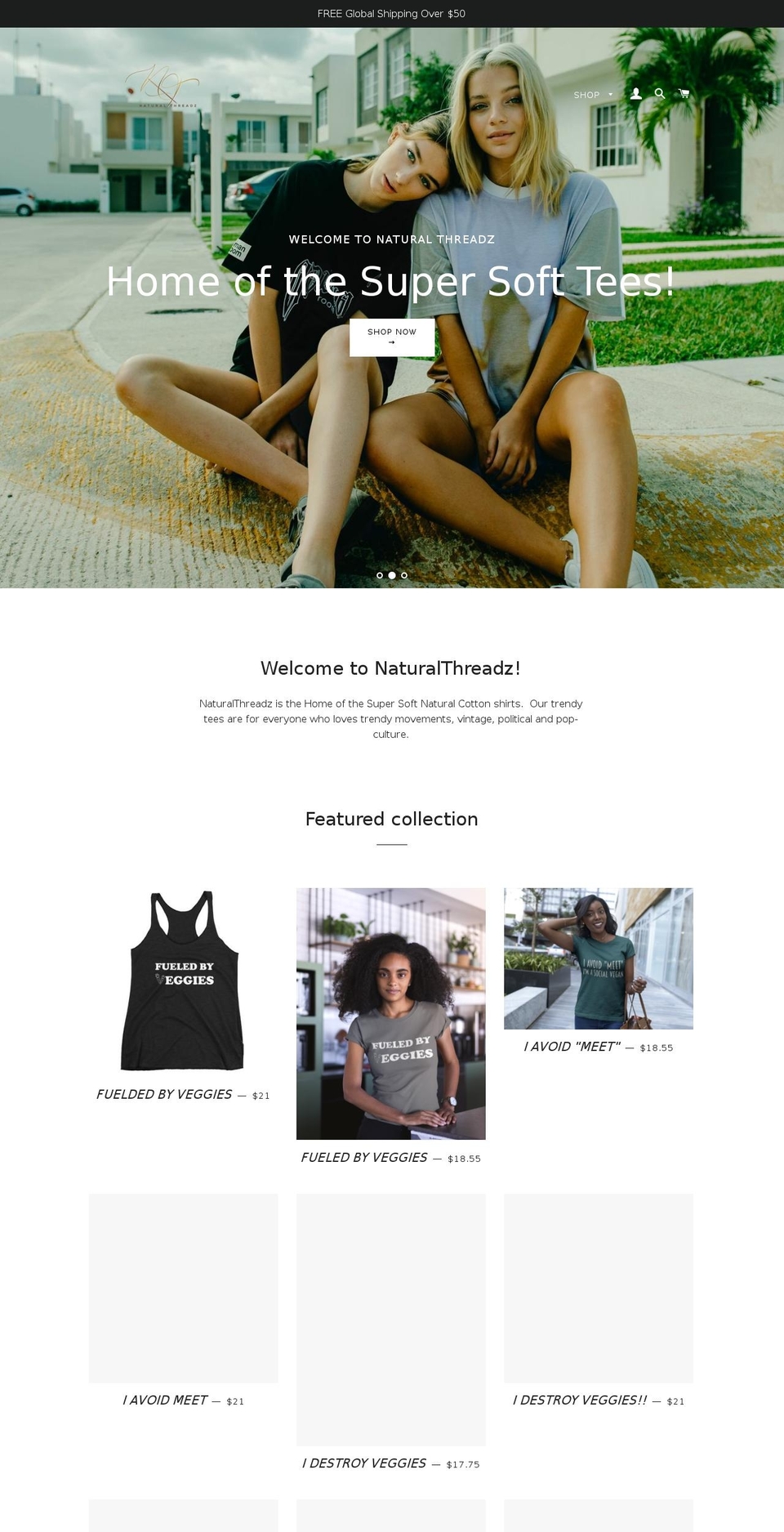 naturalthreadz.com — Shopify storefront screenshot