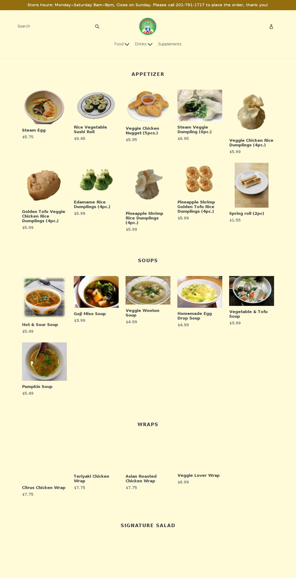 naturalwaycafe.com — Shopify storefront screenshot