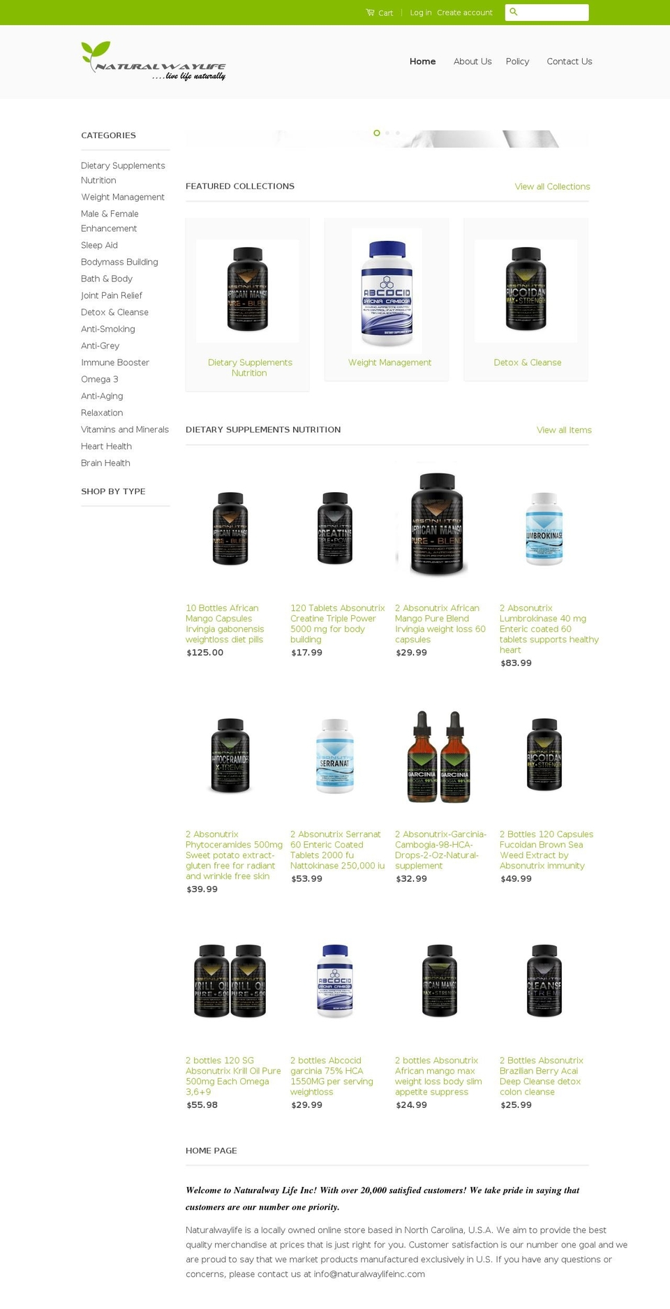 naturalwaylifeinc.com shopify website screenshot