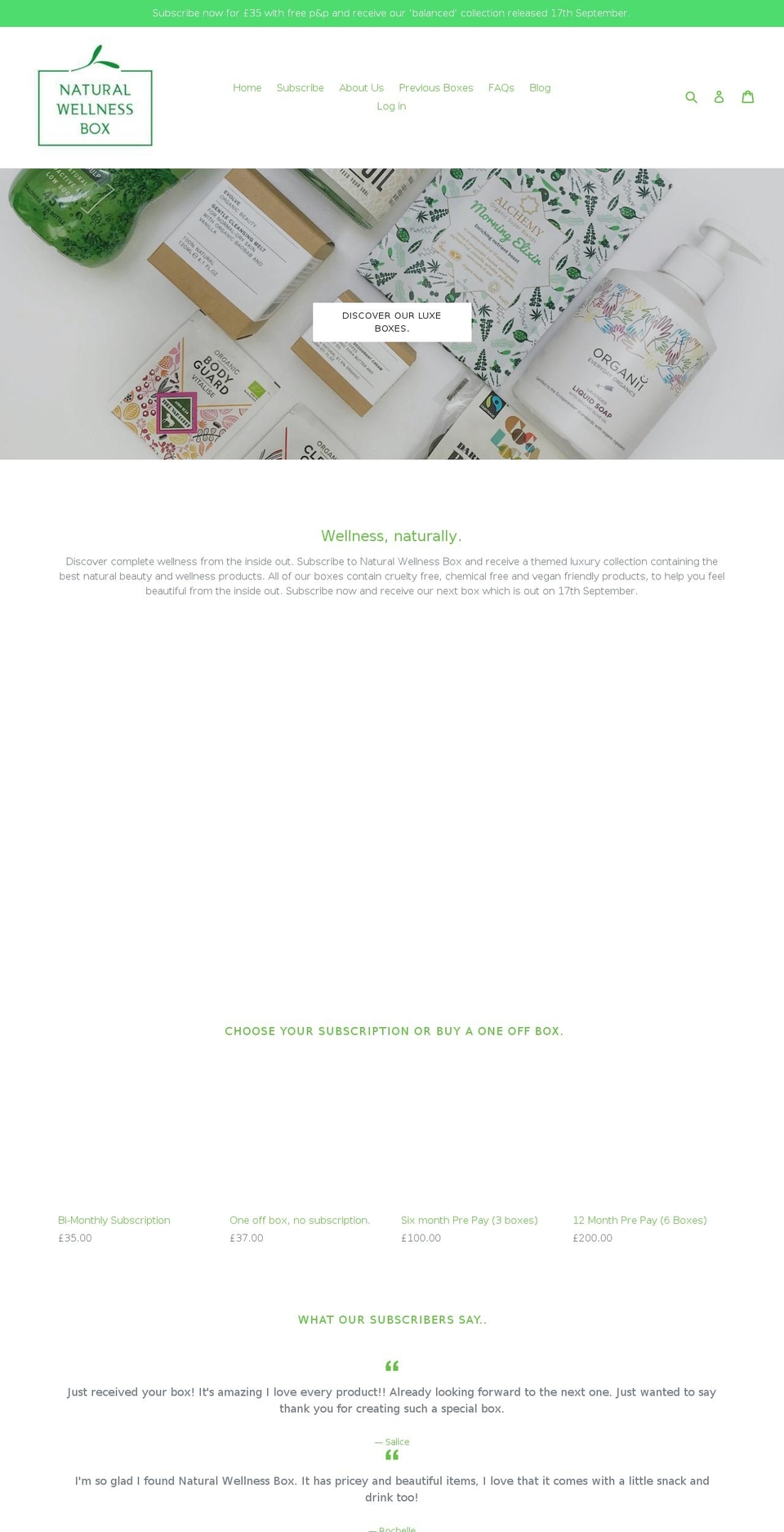 naturalwellnessbox.com — Shopify storefront screenshot
