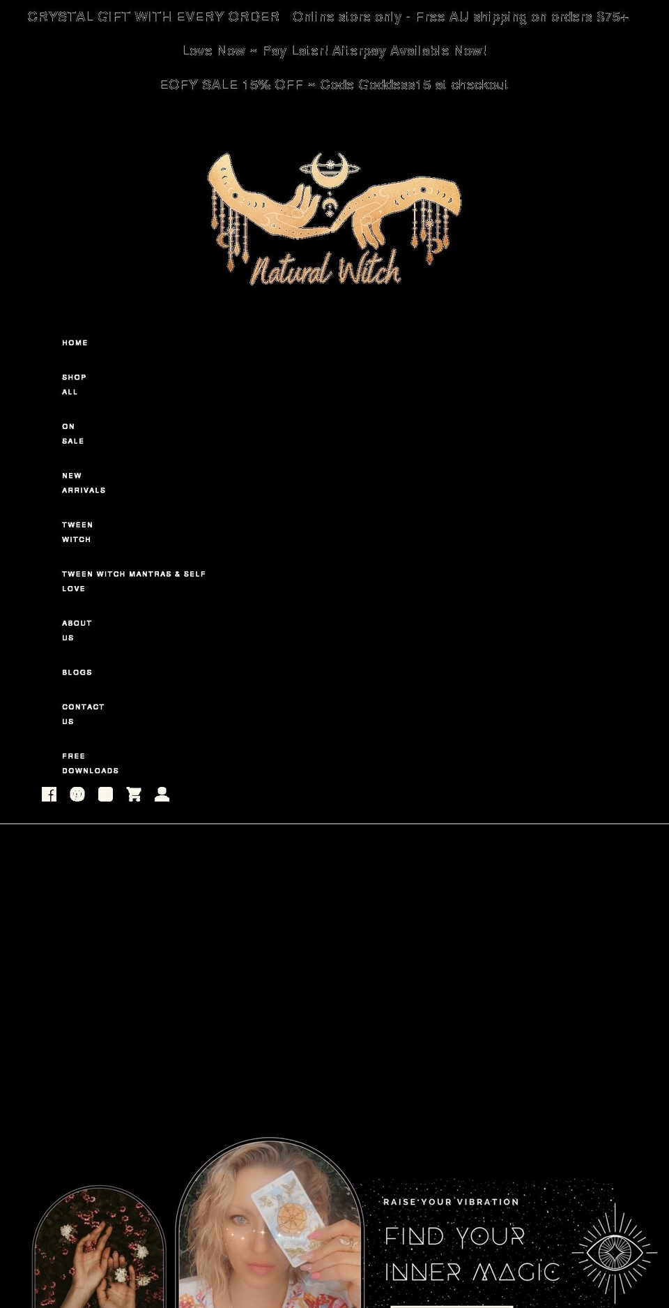 naturalwitch.com.au shopify website screenshot
