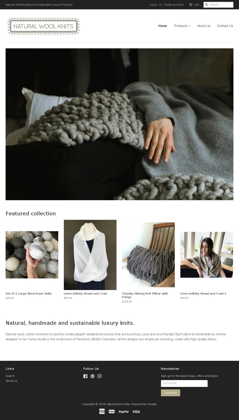 naturalwoolknits.com — Shopify storefront screenshot