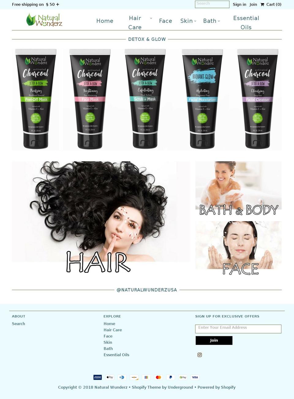 naturalwunderz.com — Shopify storefront screenshot