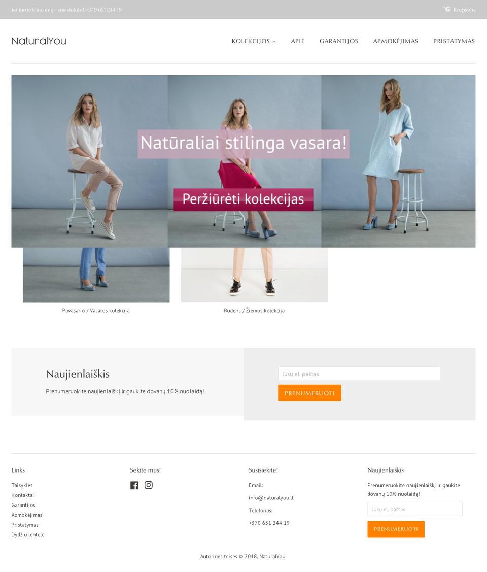 naturalyou.lt shopify website screenshot