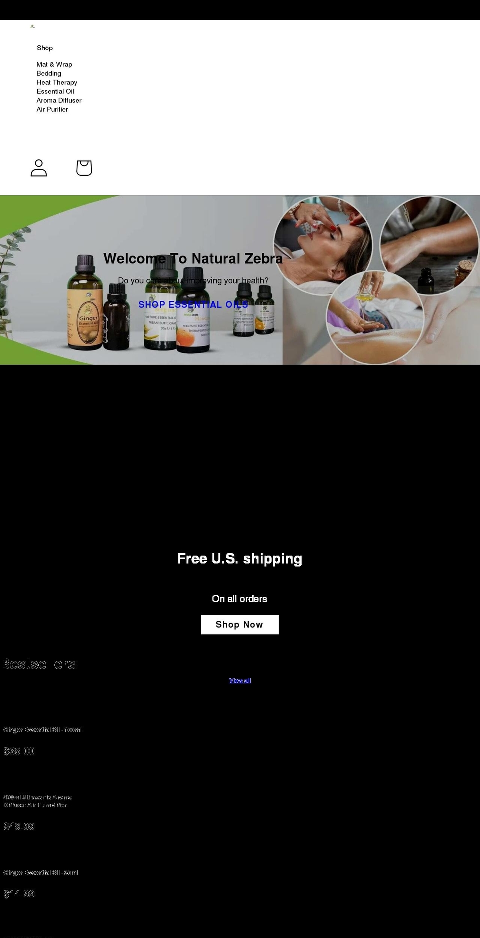 naturalzebra.com shopify website screenshot