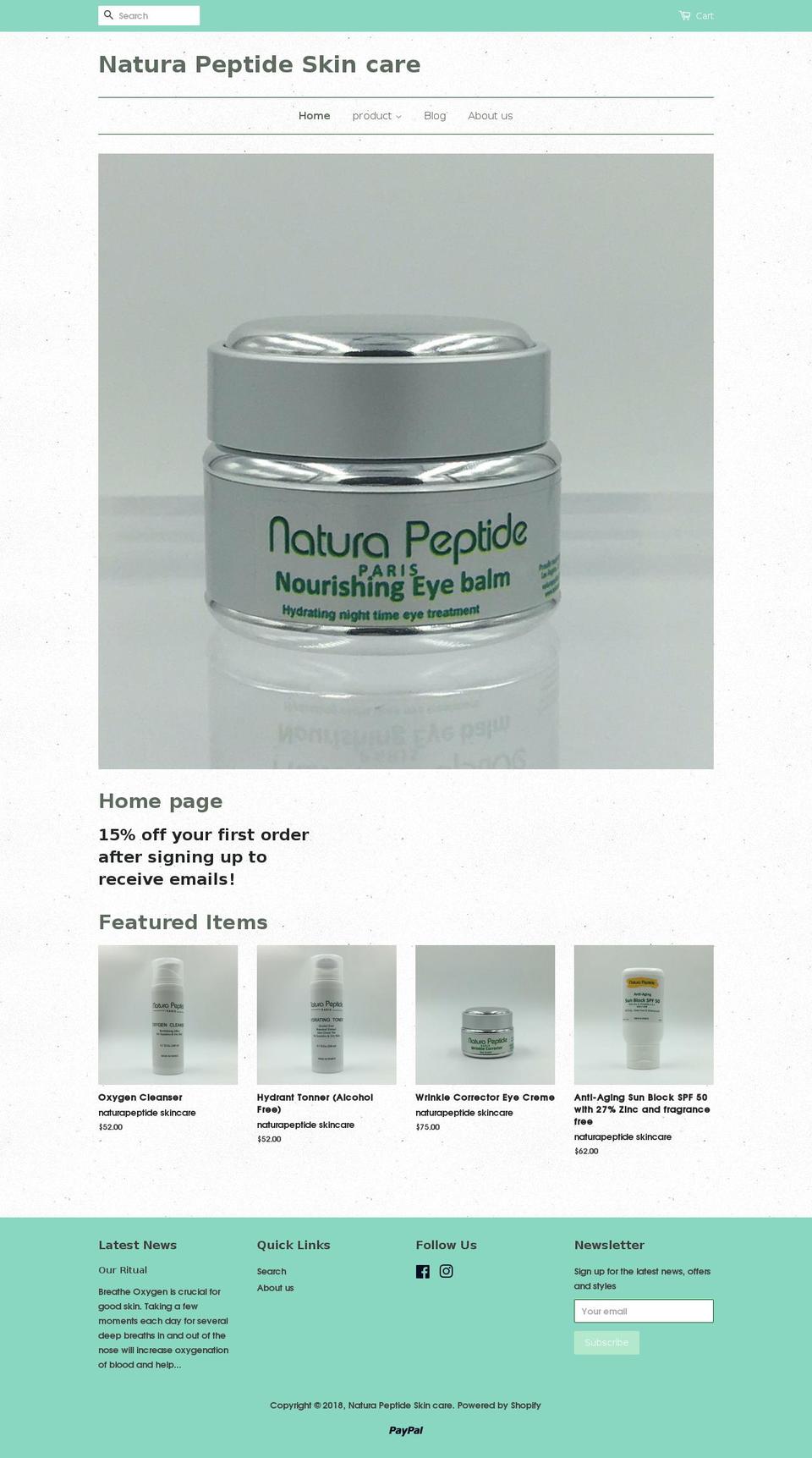 naturapeptide.com — Shopify storefront screenshot