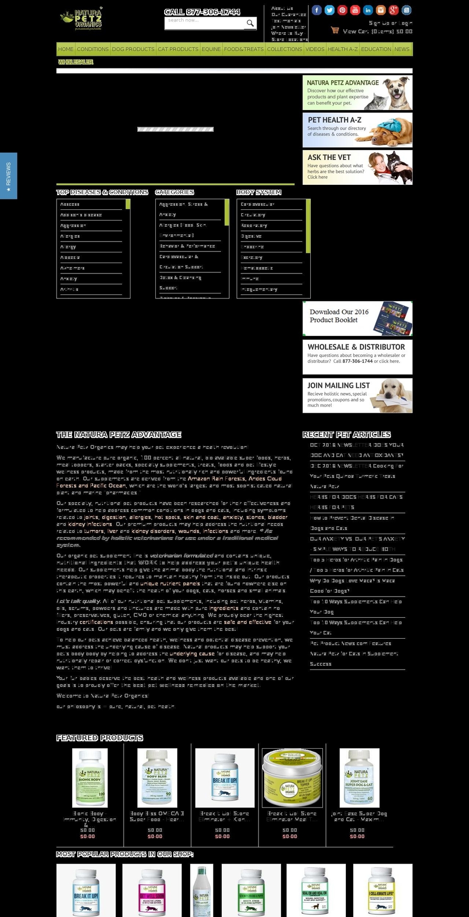 naturapetz.com shopify website screenshot