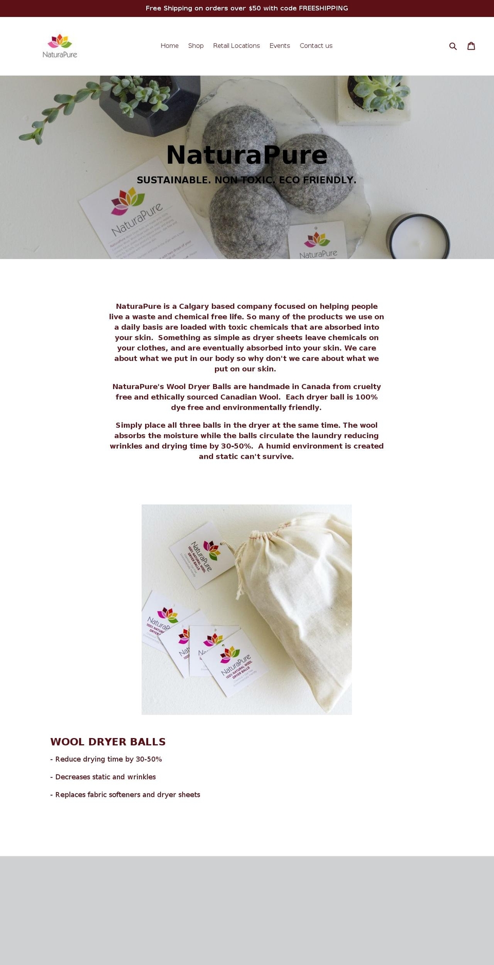 naturapurecanada.com — Shopify storefront screenshot