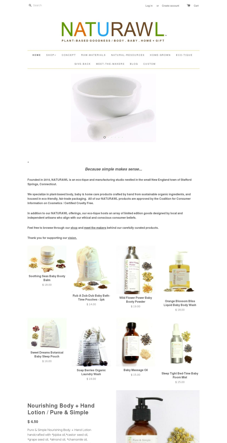 naturawlbeing.com — Shopify storefront screenshot