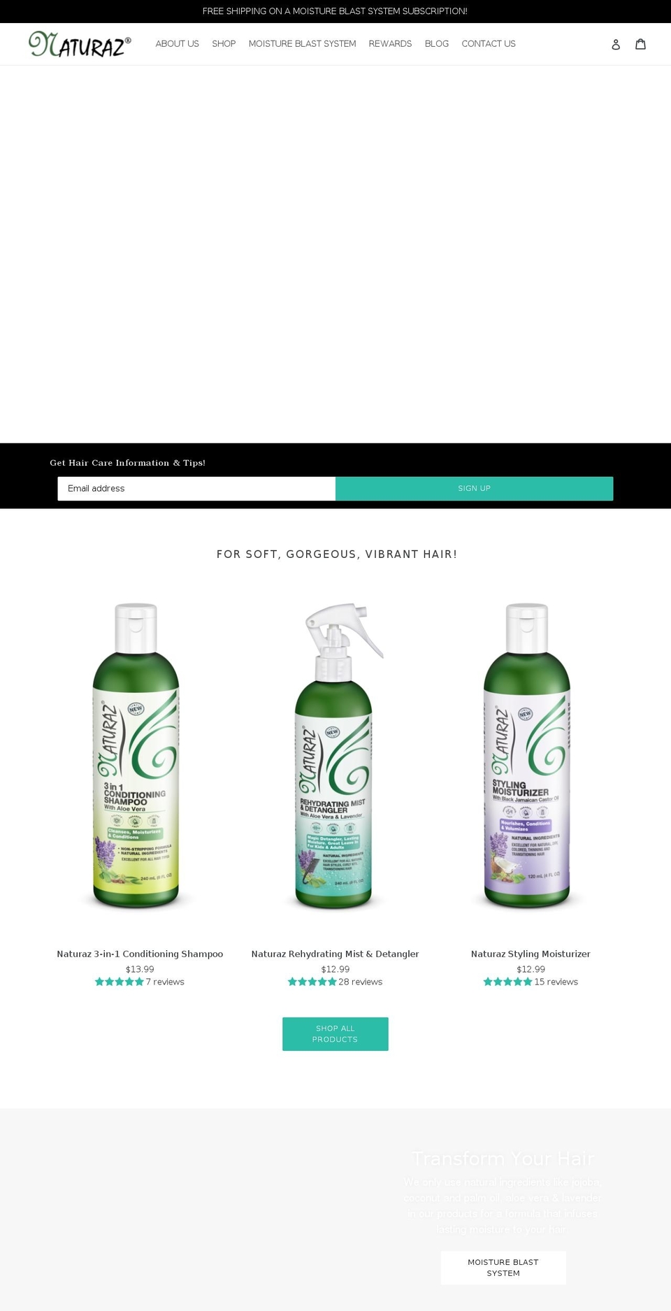 naturaz.com shopify website screenshot