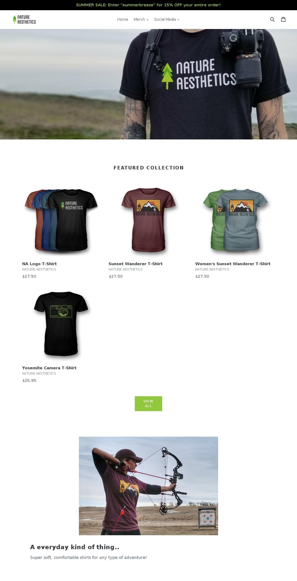 nature-aesthetics.com — Shopify storefront screenshot