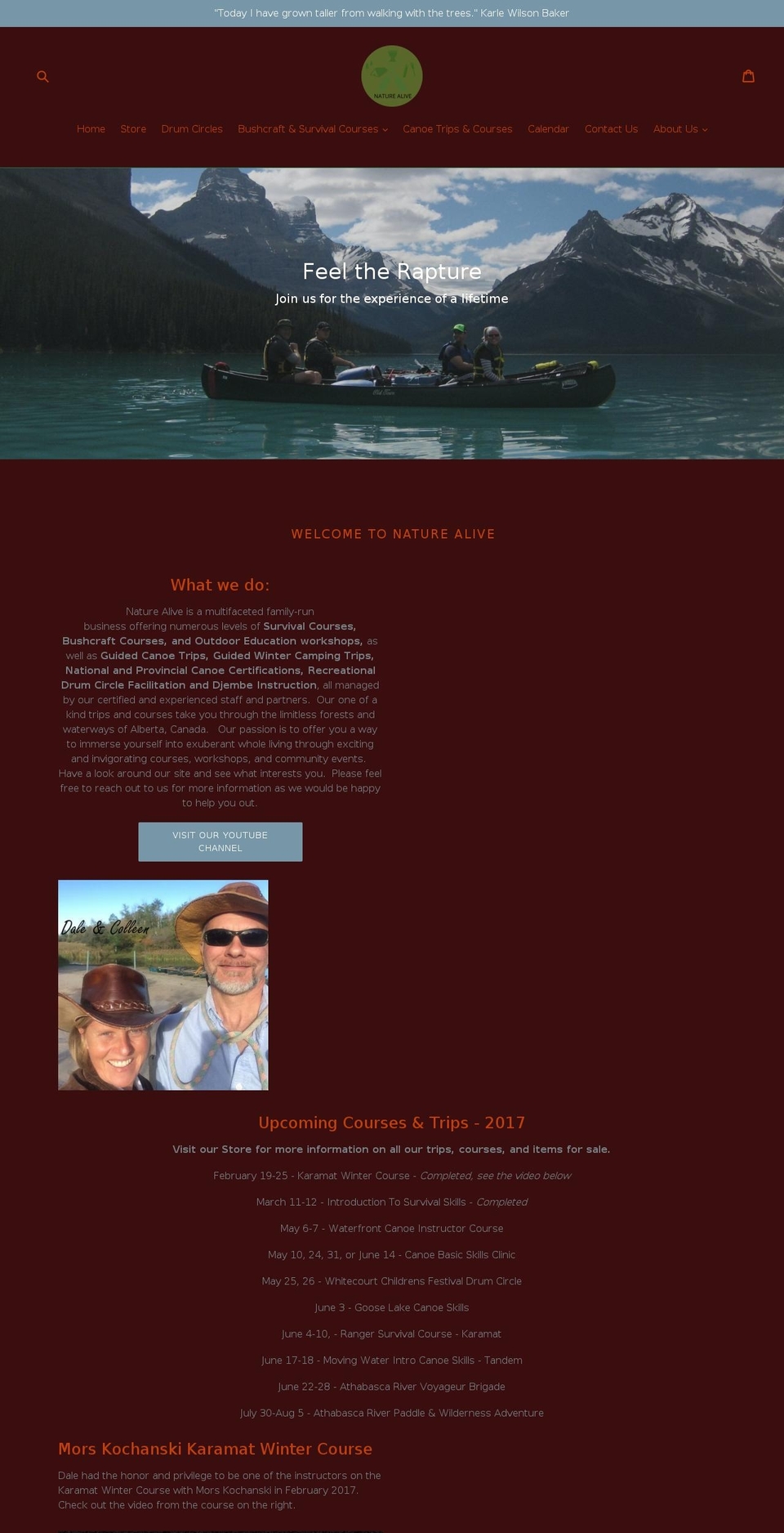 nature-alive-programs.com shopify website screenshot