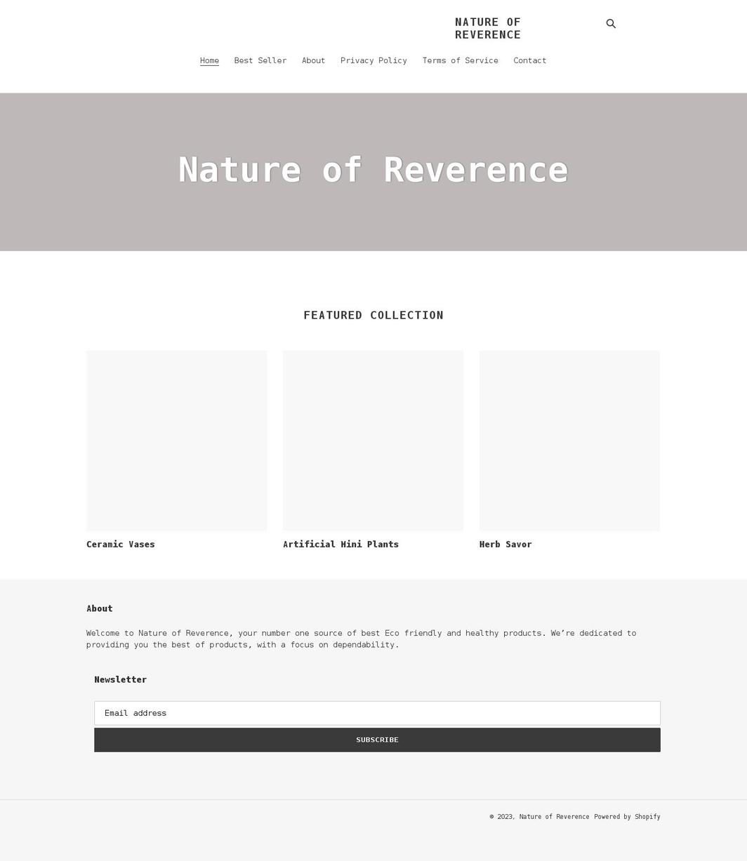 nature-of-reverence.myshopify.com shopify website screenshot
