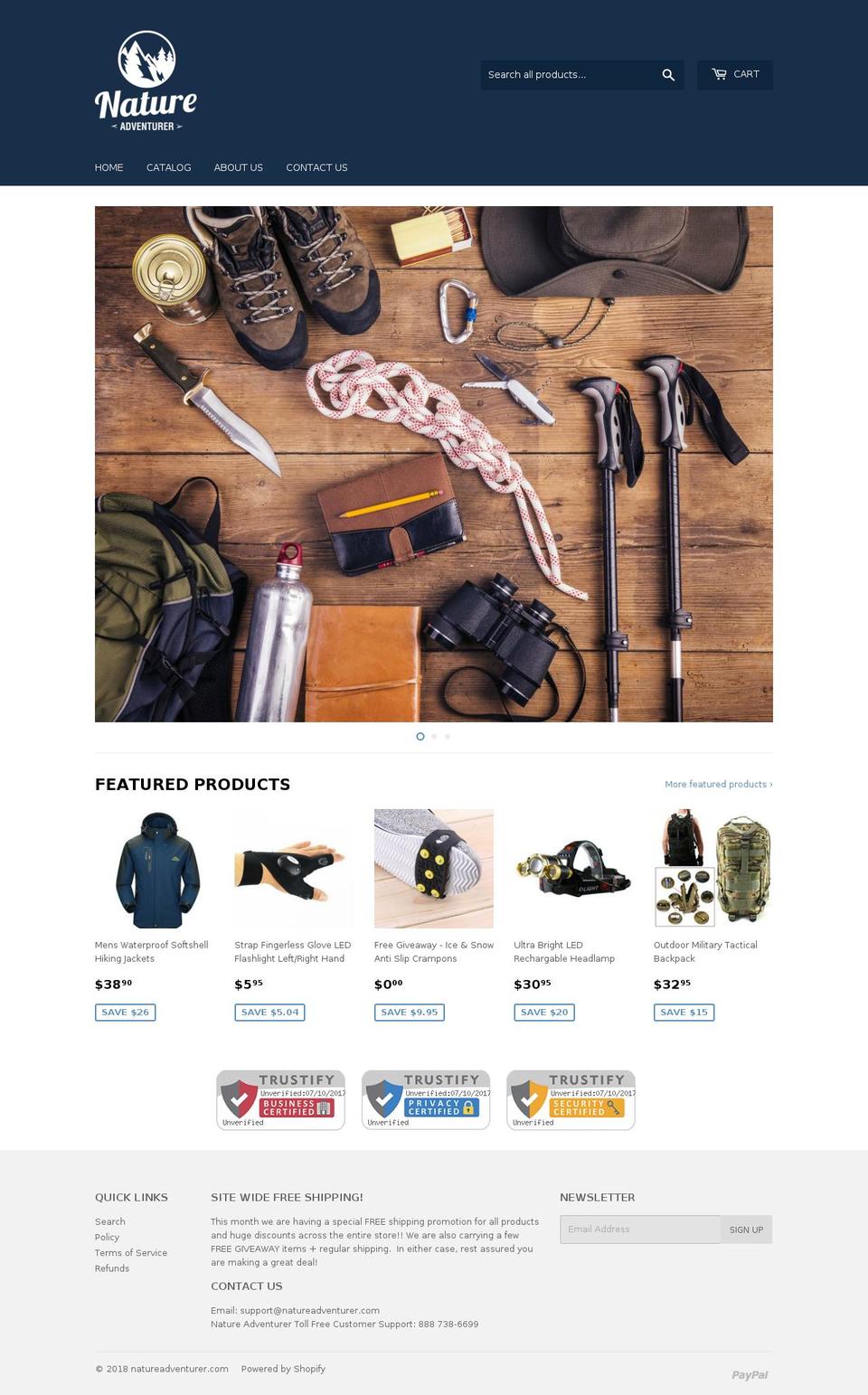 natureadventurer.com — Shopify storefront screenshot