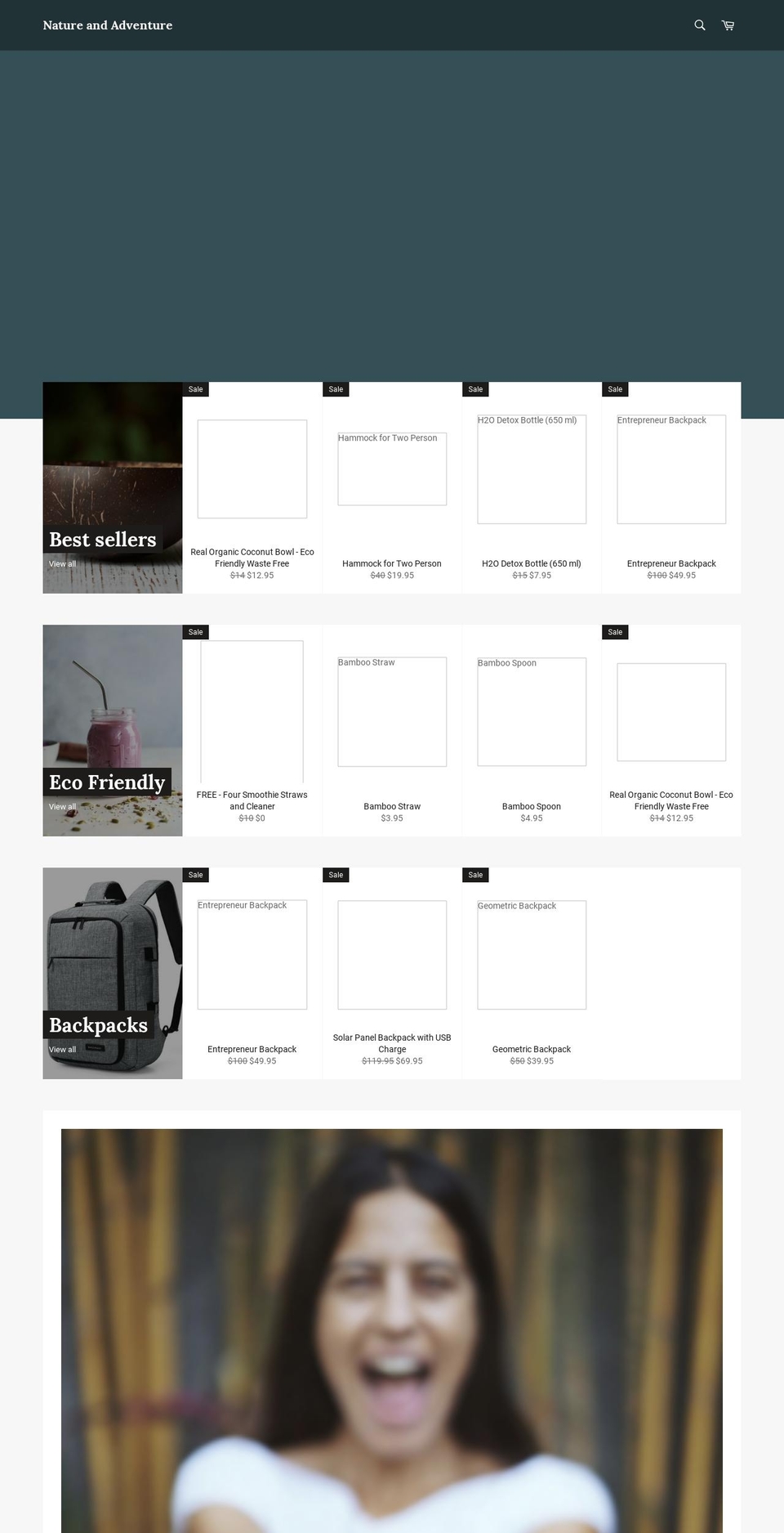 natureandadventure.com — Shopify storefront screenshot