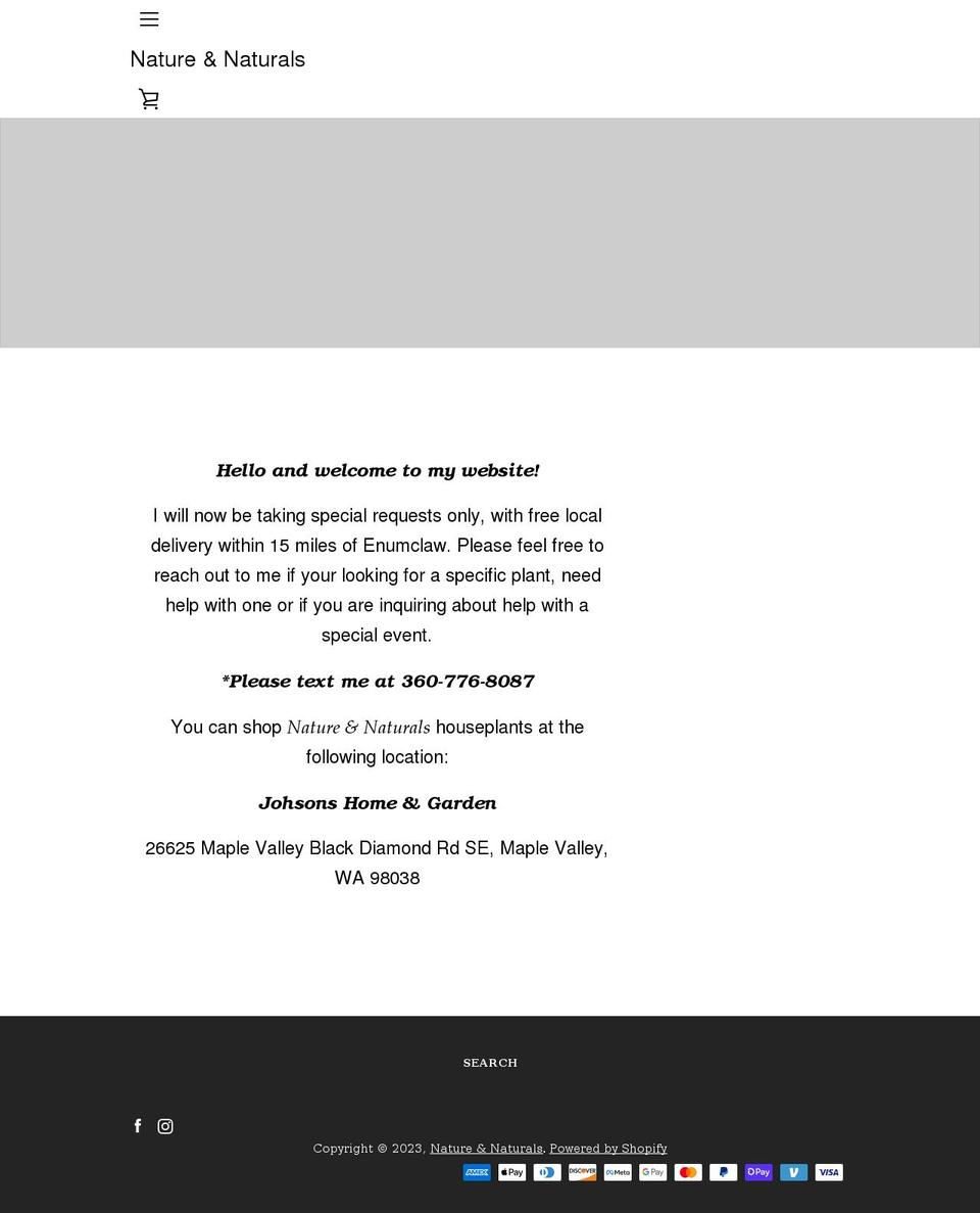 natureandnaturals.com shopify website screenshot