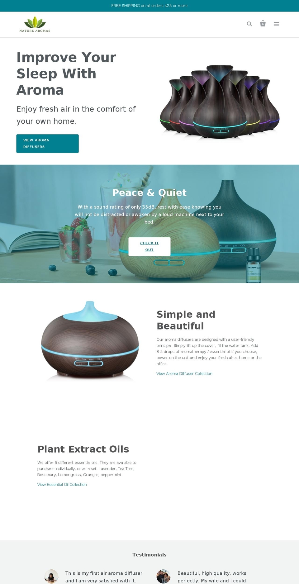 naturearomas.com — Shopify storefront screenshot
