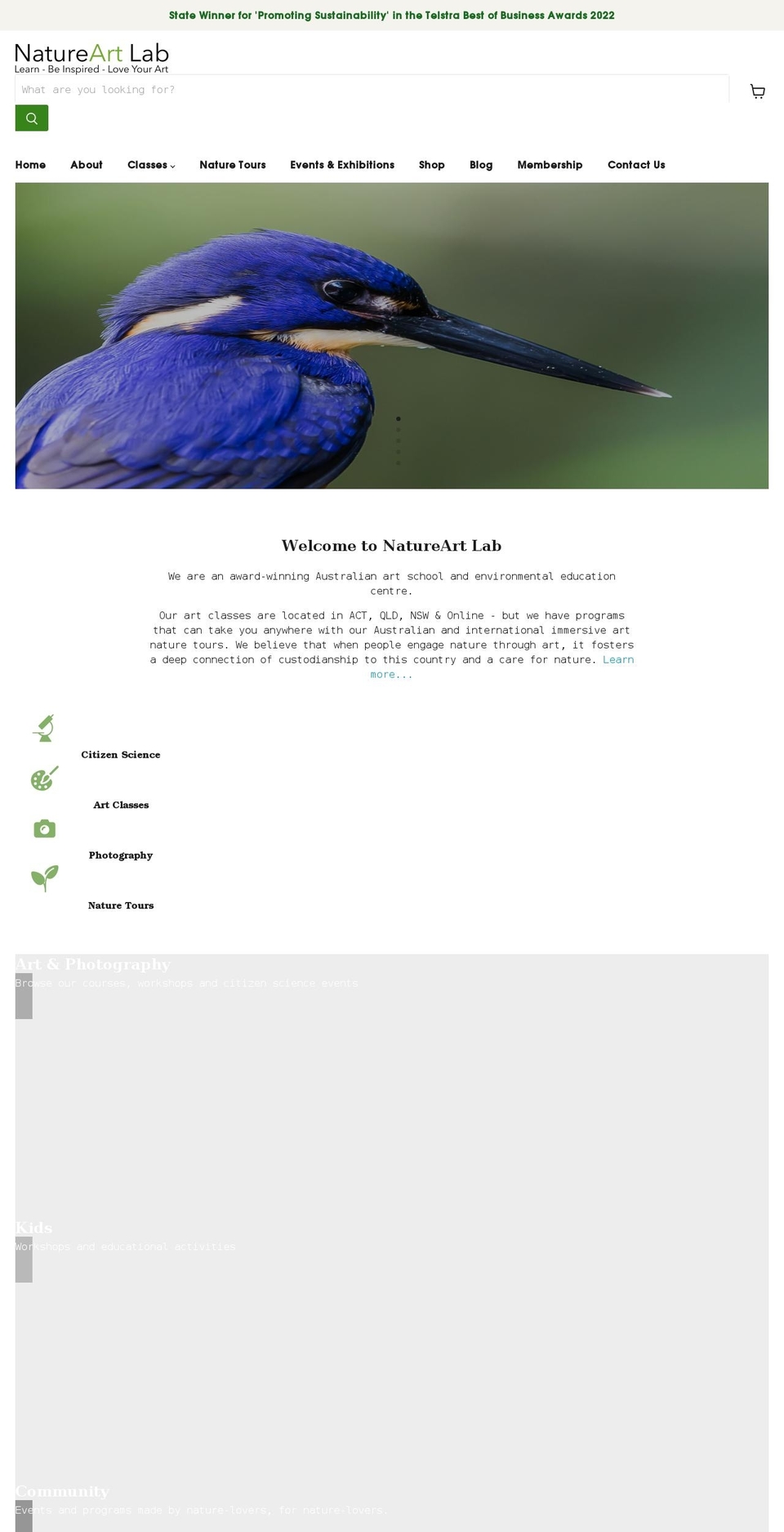 natureartlab.com.au shopify website screenshot