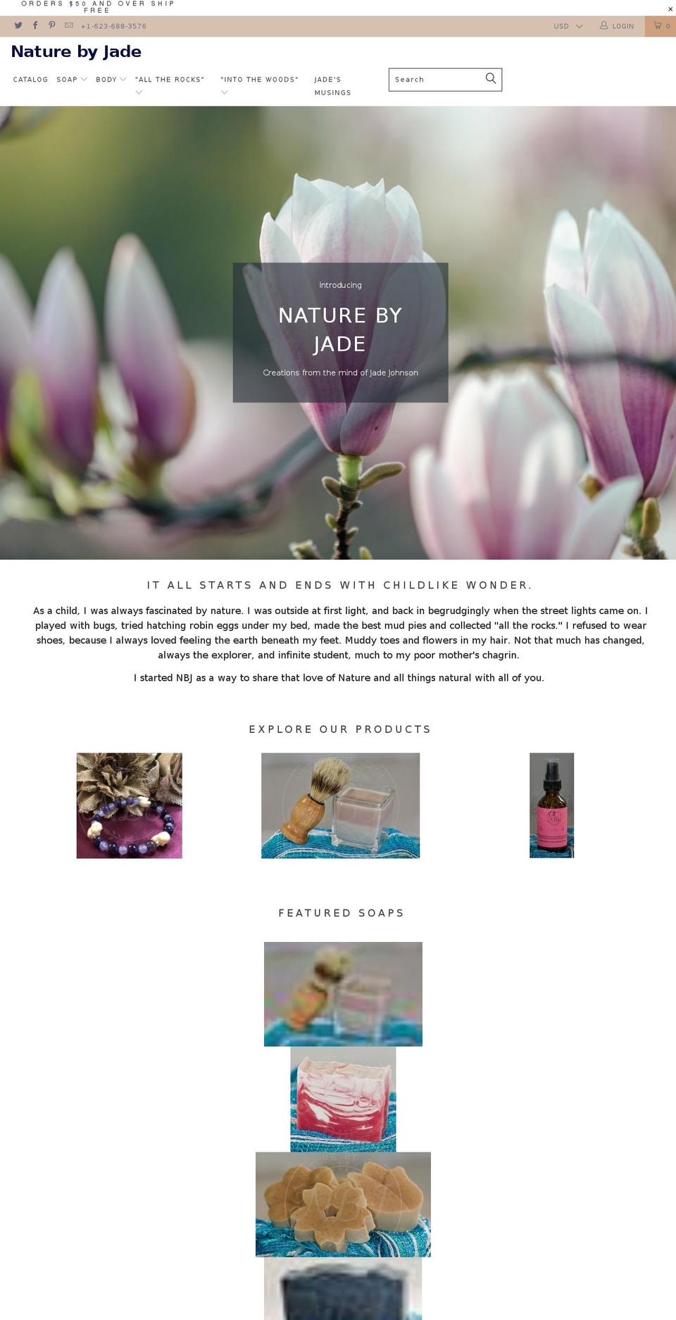 naturebyjade.com shopify website screenshot