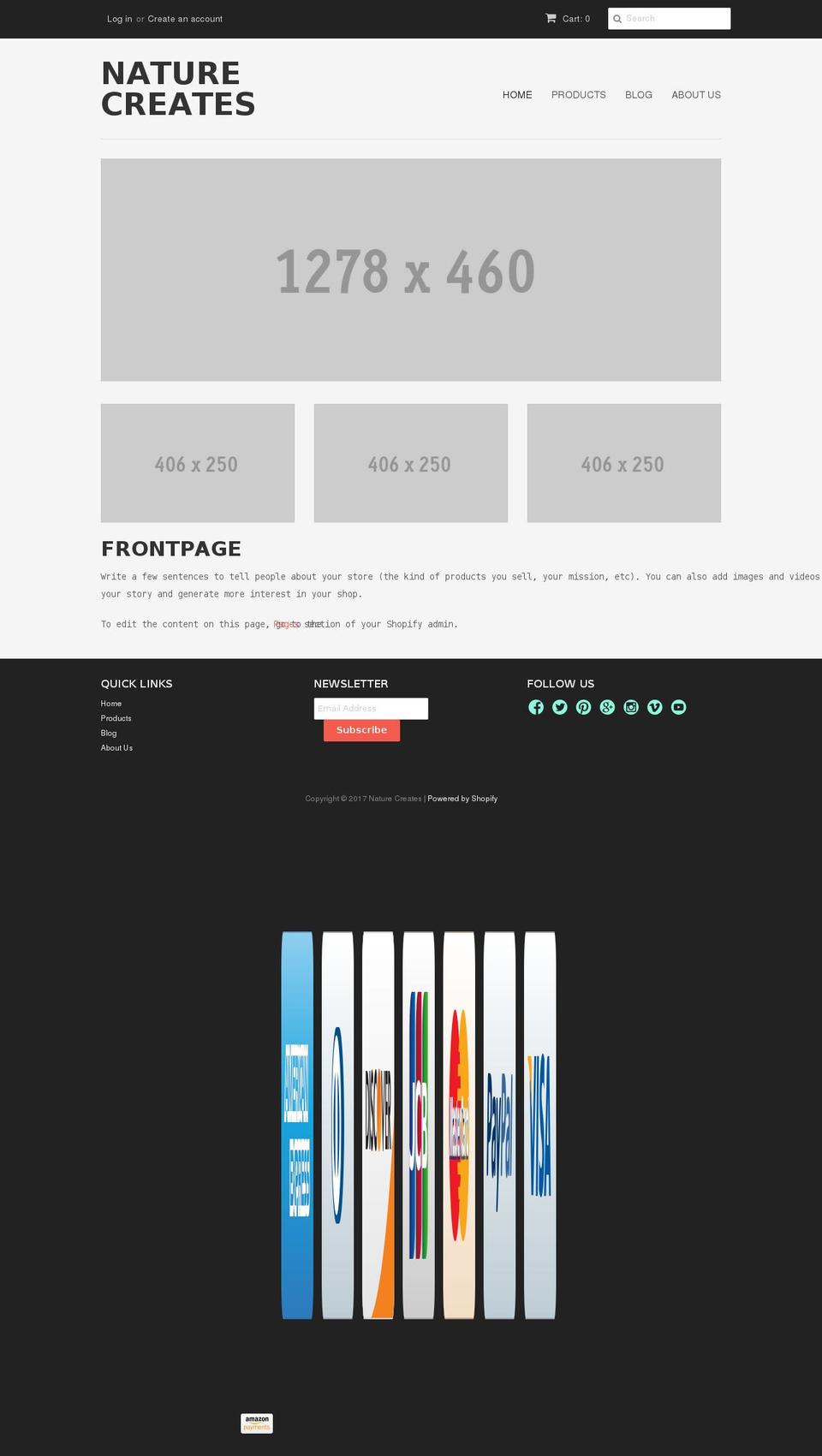 naturecreates.com shopify website screenshot