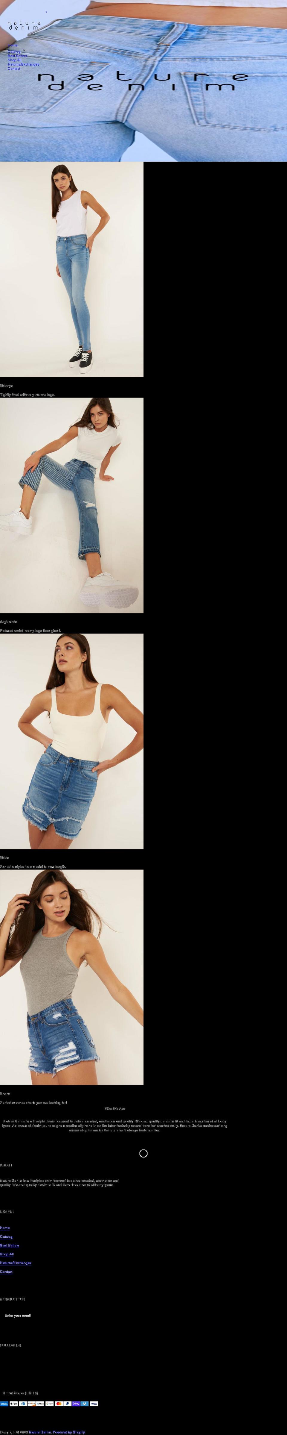 naturedenim.com shopify website screenshot