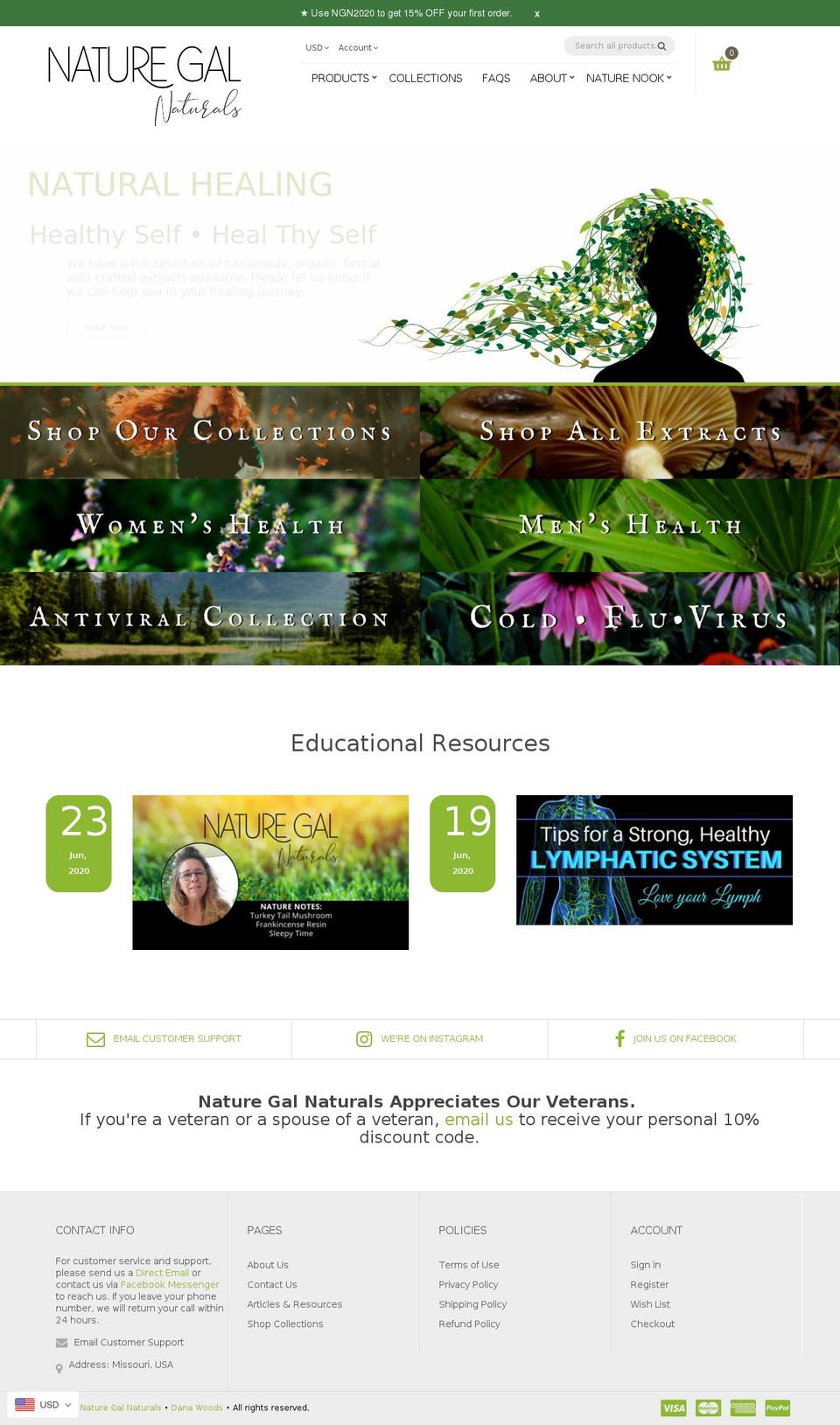 naturegalnaturals.com shopify website screenshot