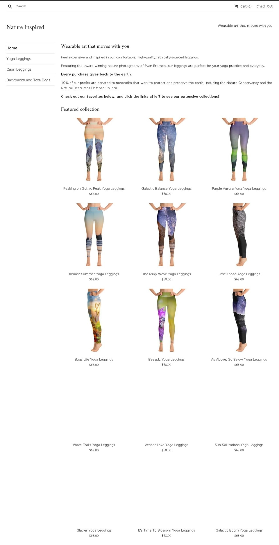 natureinspiredyoga.com — Shopify storefront screenshot