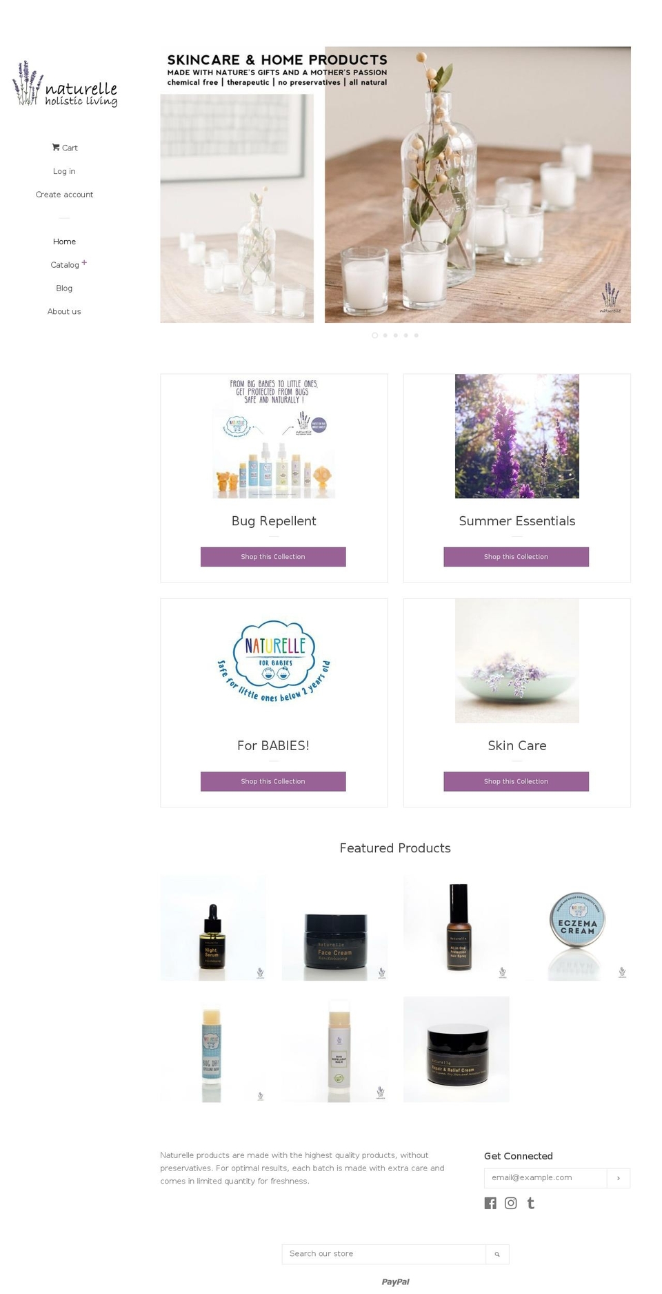 naturelleliving.net shopify website screenshot
