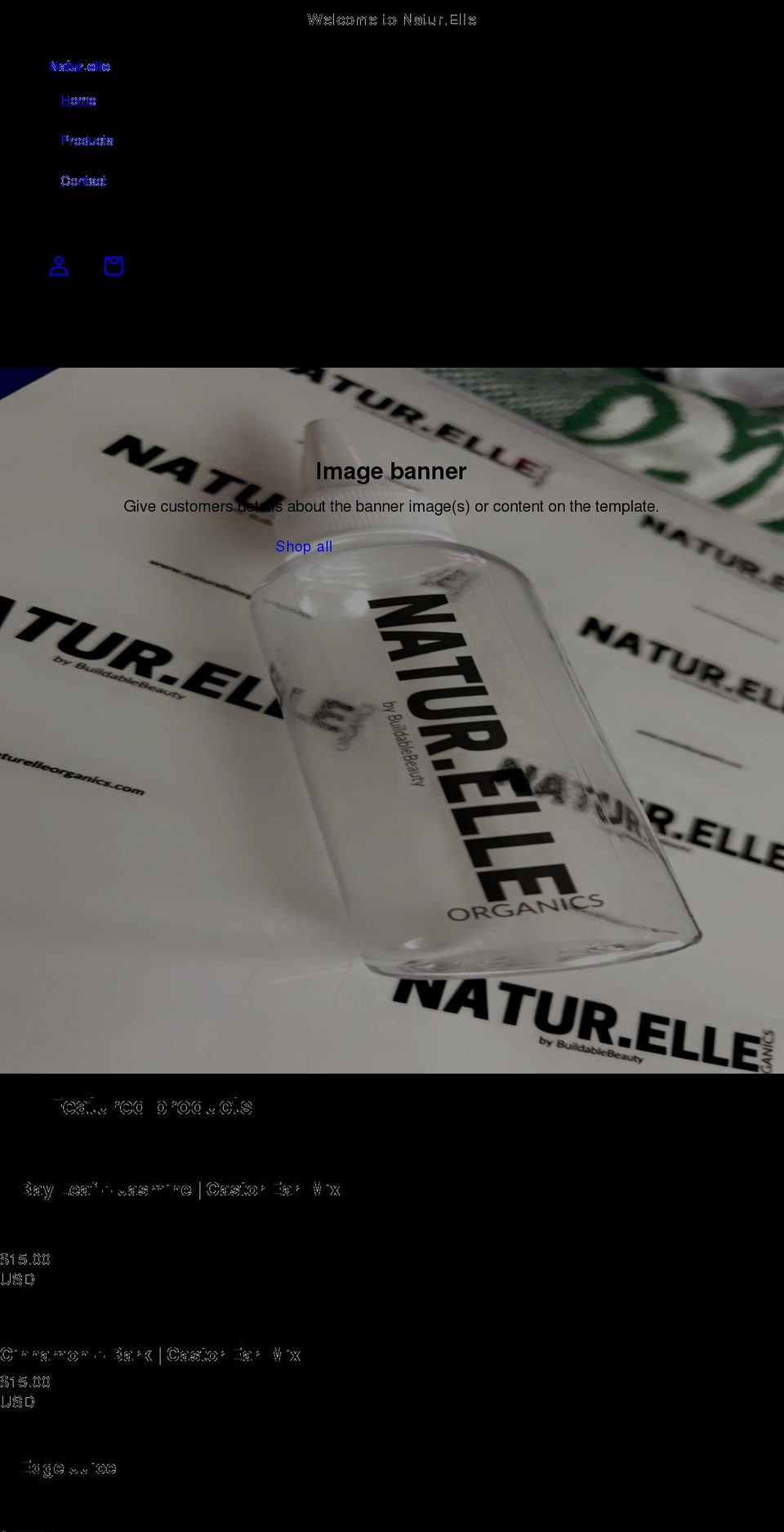 naturelleorganics.com shopify website screenshot