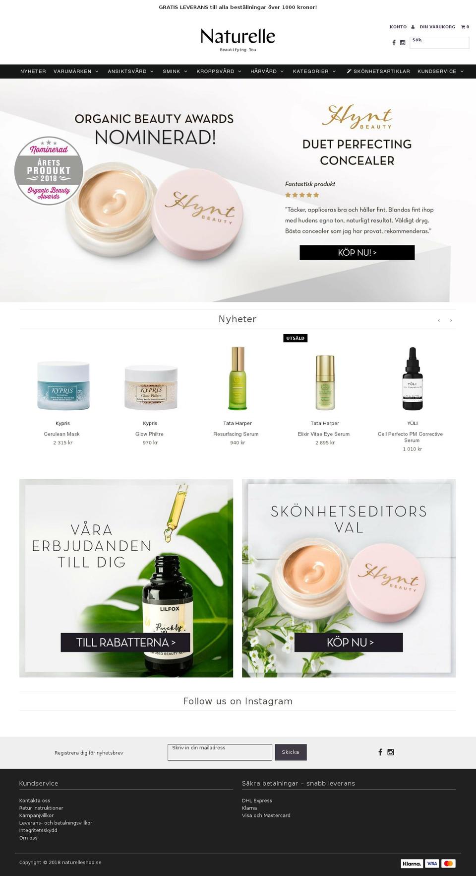 naturelleshop.se shopify website screenshot