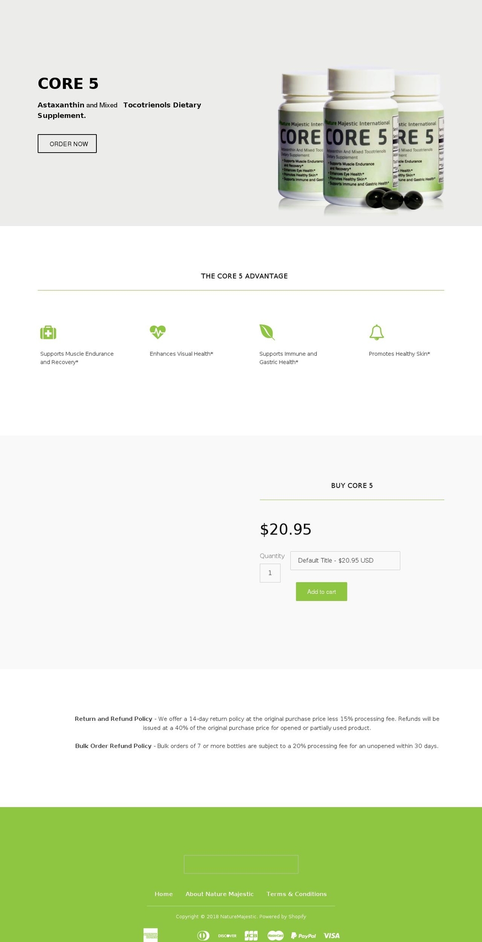 naturemajestic.net shopify website screenshot
