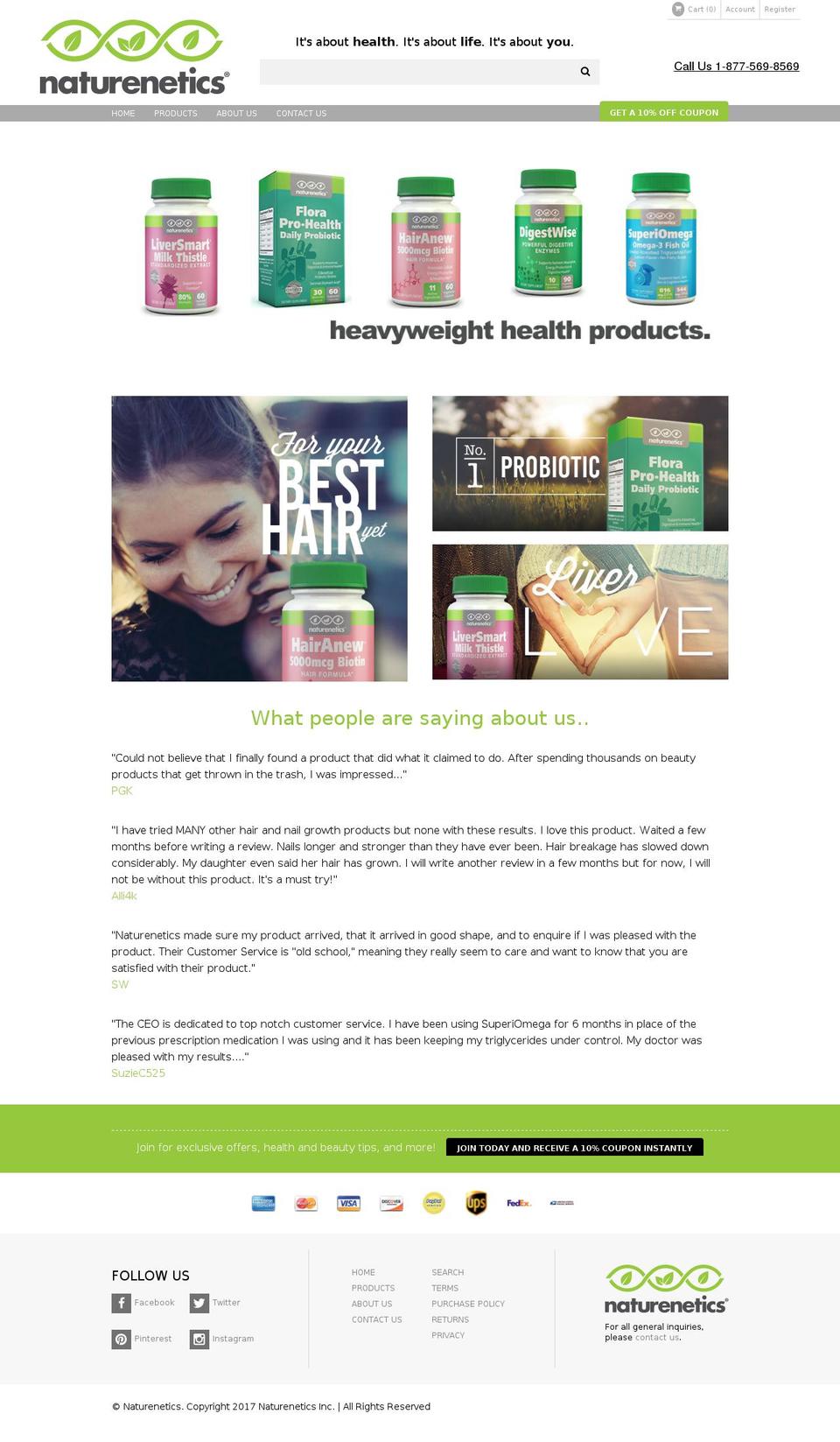 naturenetics.com shopify website screenshot