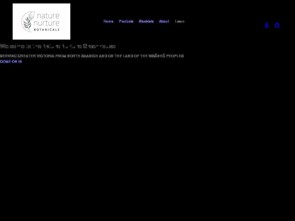 naturenurturebotanicals.com shopify website screenshot