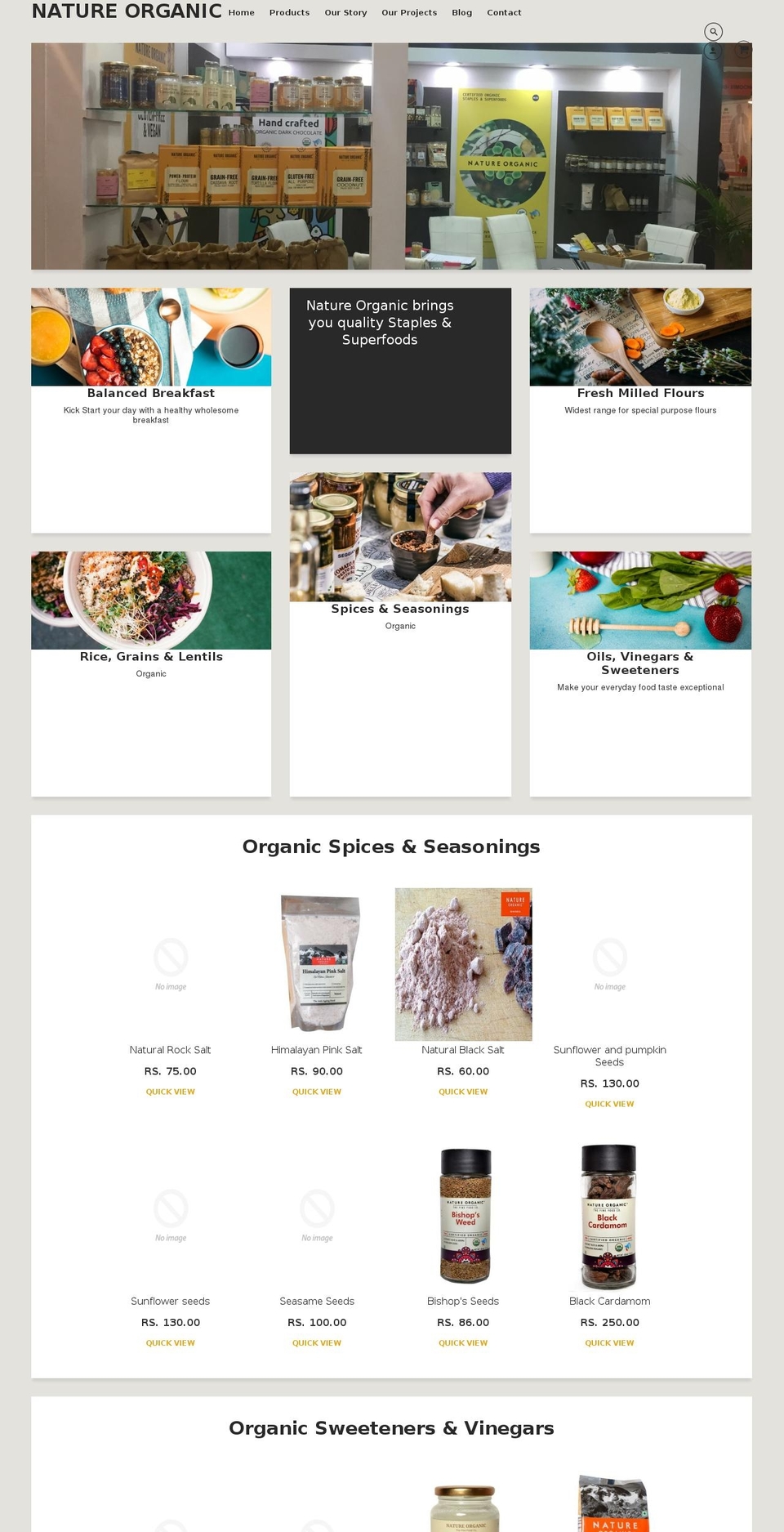 Loft Shopify theme site example natureorganic.in