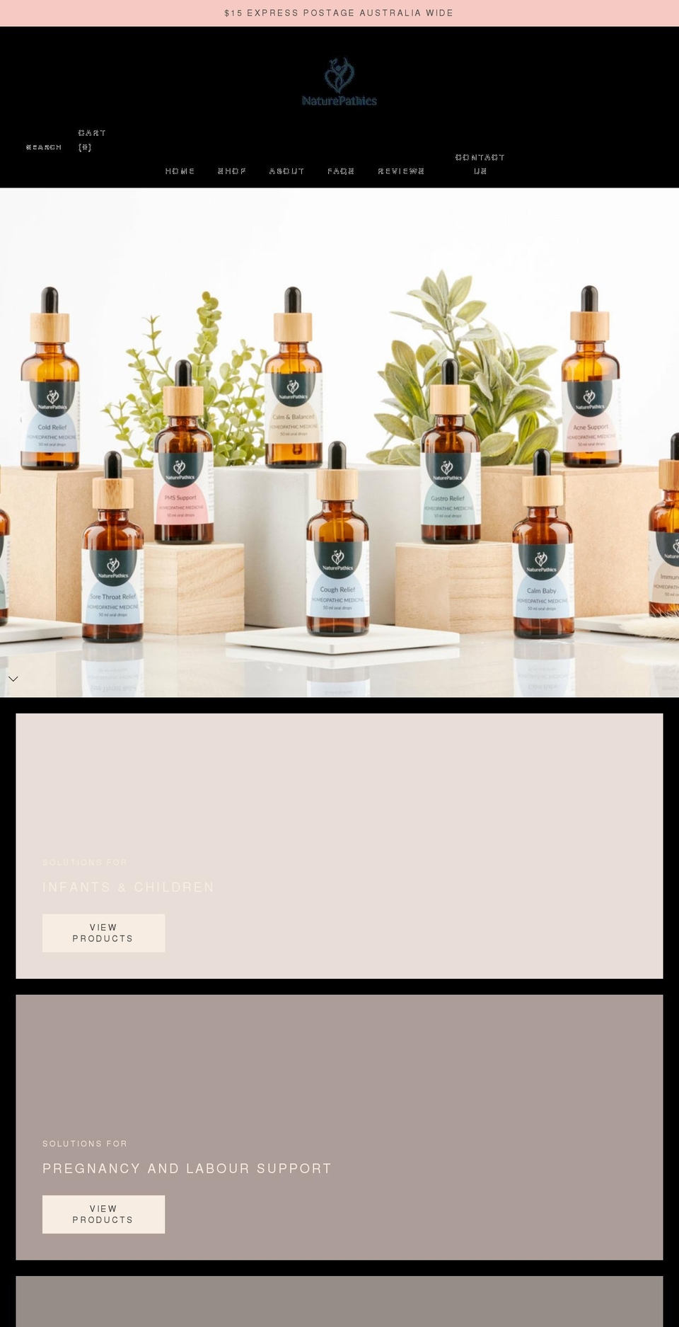 naturepathics.com shopify website screenshot