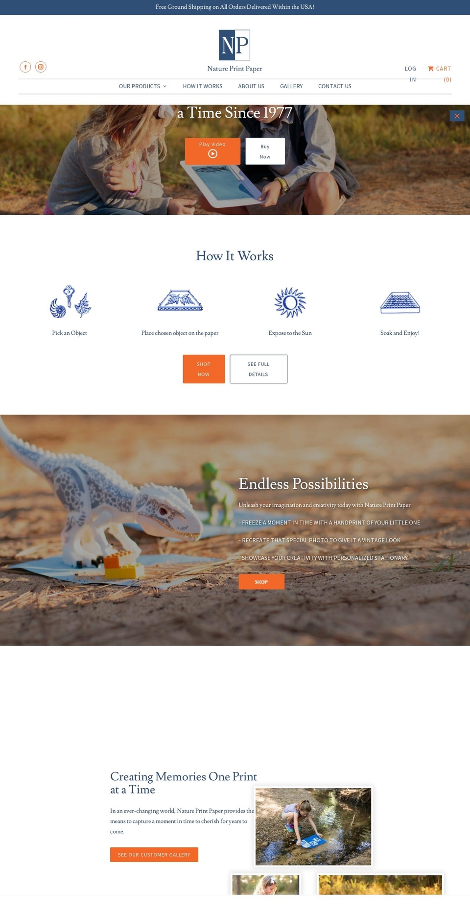 natureprintpaper.net shopify website screenshot