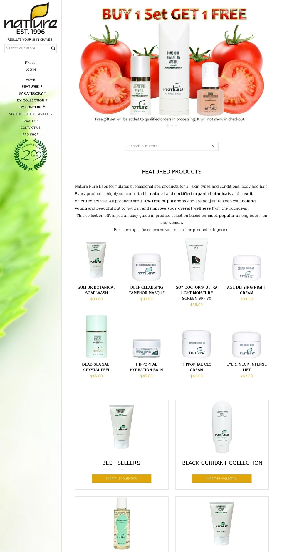 naturepureshop.us shopify website screenshot