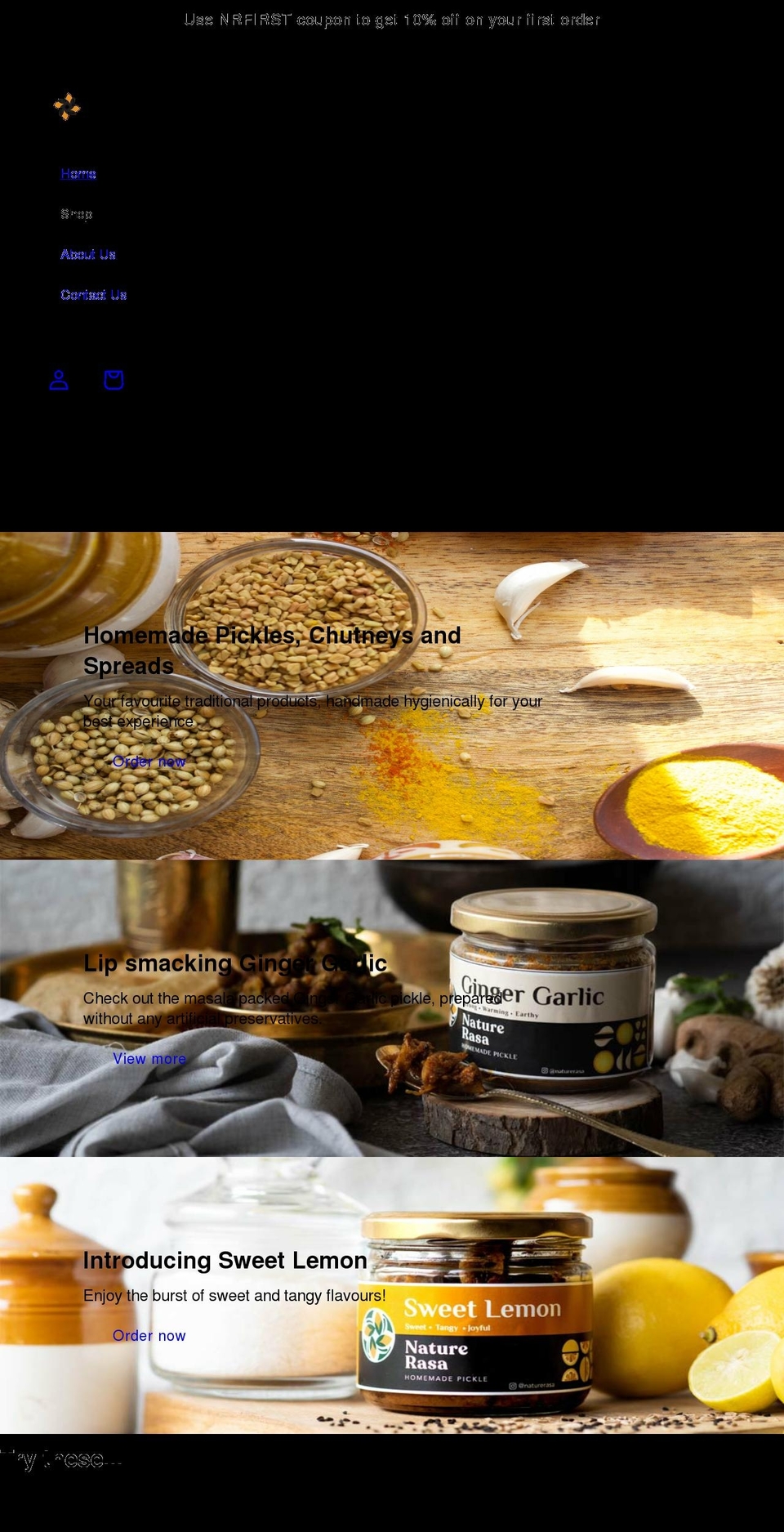 naturerasa.com shopify website screenshot